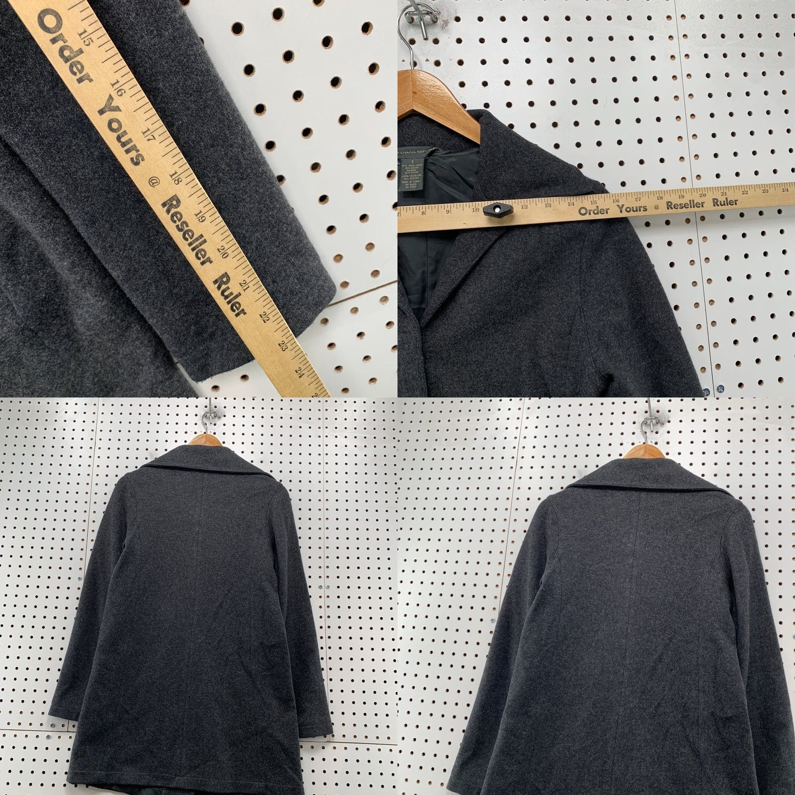 Banana Republic VINTAGE Banana Republic Wool Overcoat Womens Small Gray Hidden Button Y2K Size S / US 4 / IT 40 - 10 Thumbnail