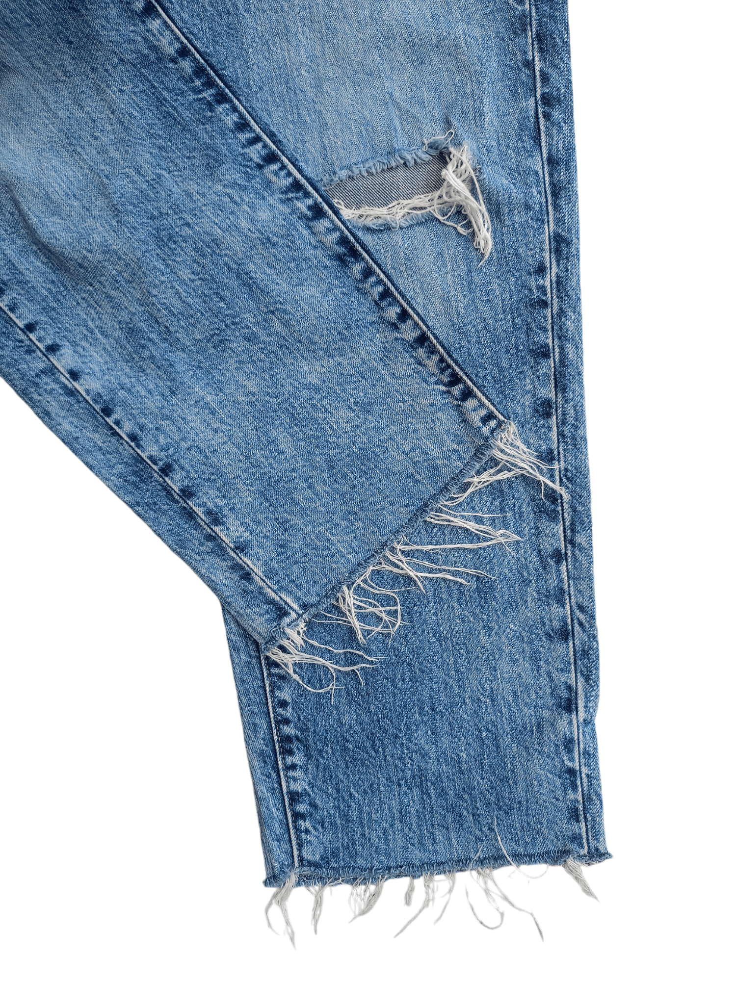 Uniqlo × Vintage UNIQLO Cropped Relaxed Tapered Distressed Denim Size 26" / US 2 / IT 38 - 10 Thumbnail