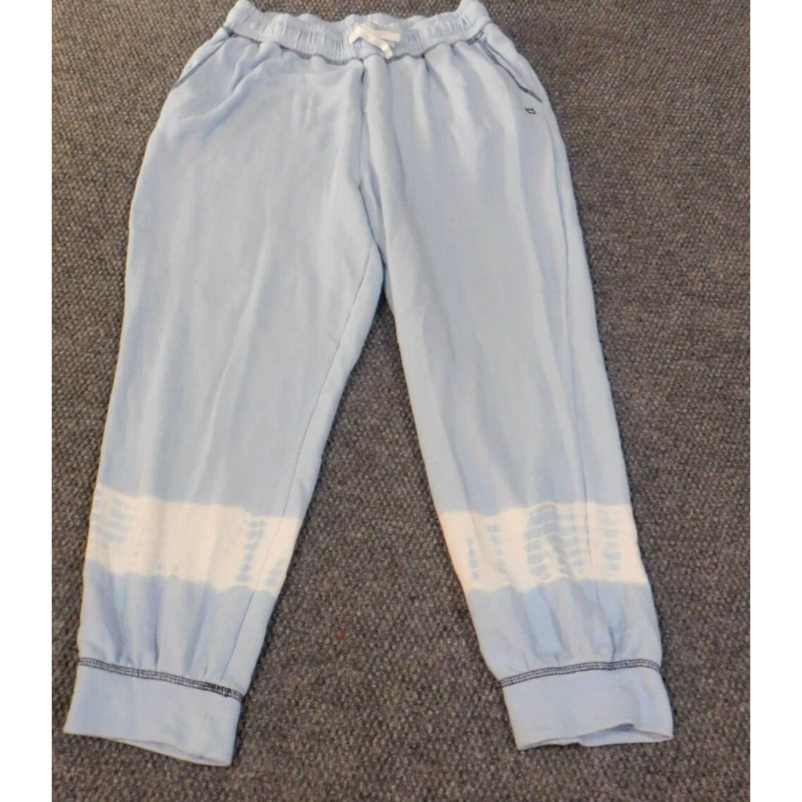 Vintage Crown & Ivy Sweatpants Women L Blue Knit Stretch Polyester Size 36" / US 14 / IT 50 - 2 Thumbnail