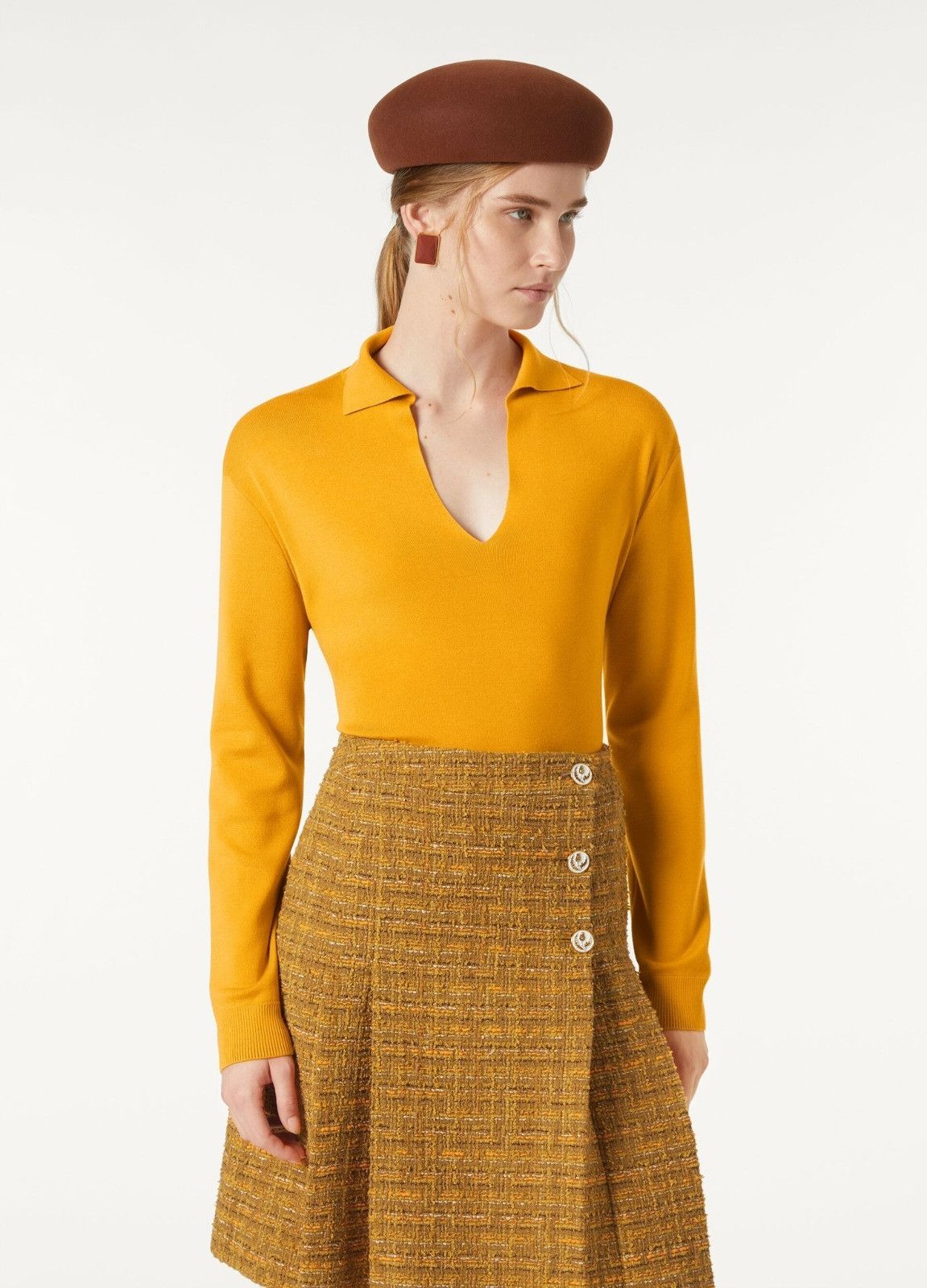 Loro Piana o1srvl11e0526 FAM0701 Siena Polo Shirt in Yellow Size S / US 4 / IT 40 - 5 Thumbnail