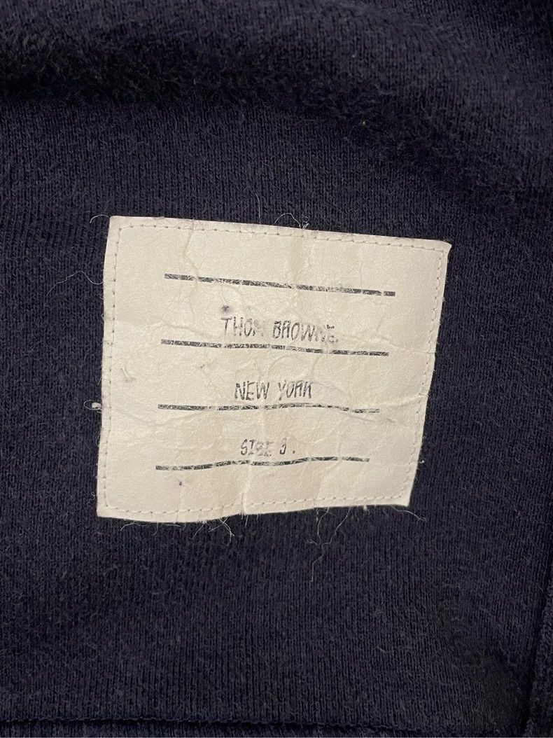 Thom Browne Thom browne Dark blue four-striped round-neck sweatshirt 25 Size US L / EU 52-54 / 3 - 5 Thumbnail