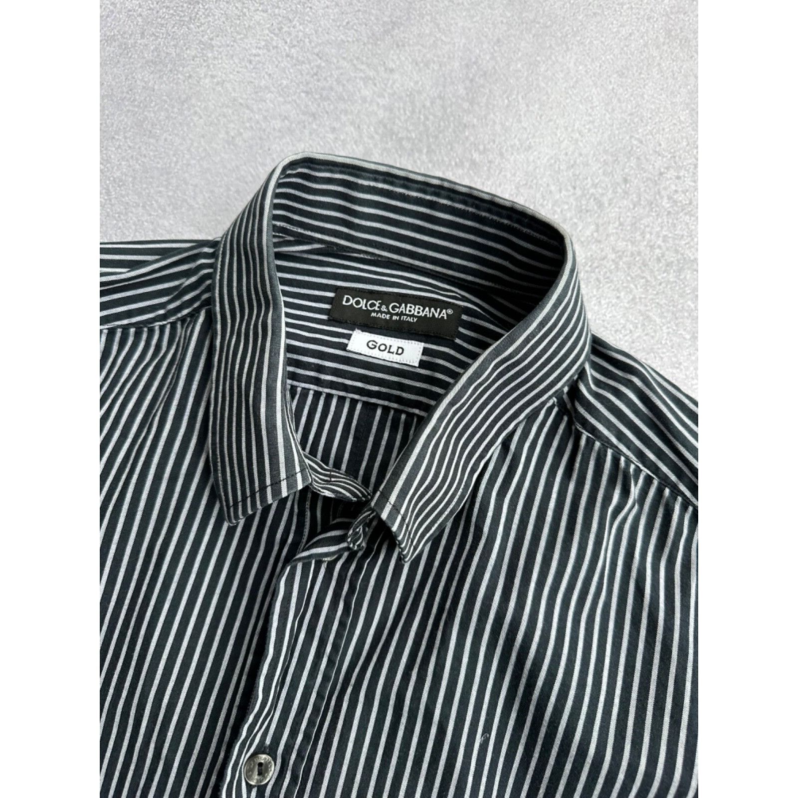 Dolce & Gabbana VTG Dolce&Gabbana Gold Striped Man’s Buttons Shirt Size US S / EU 44-46 / 1 - 6 Thumbnail