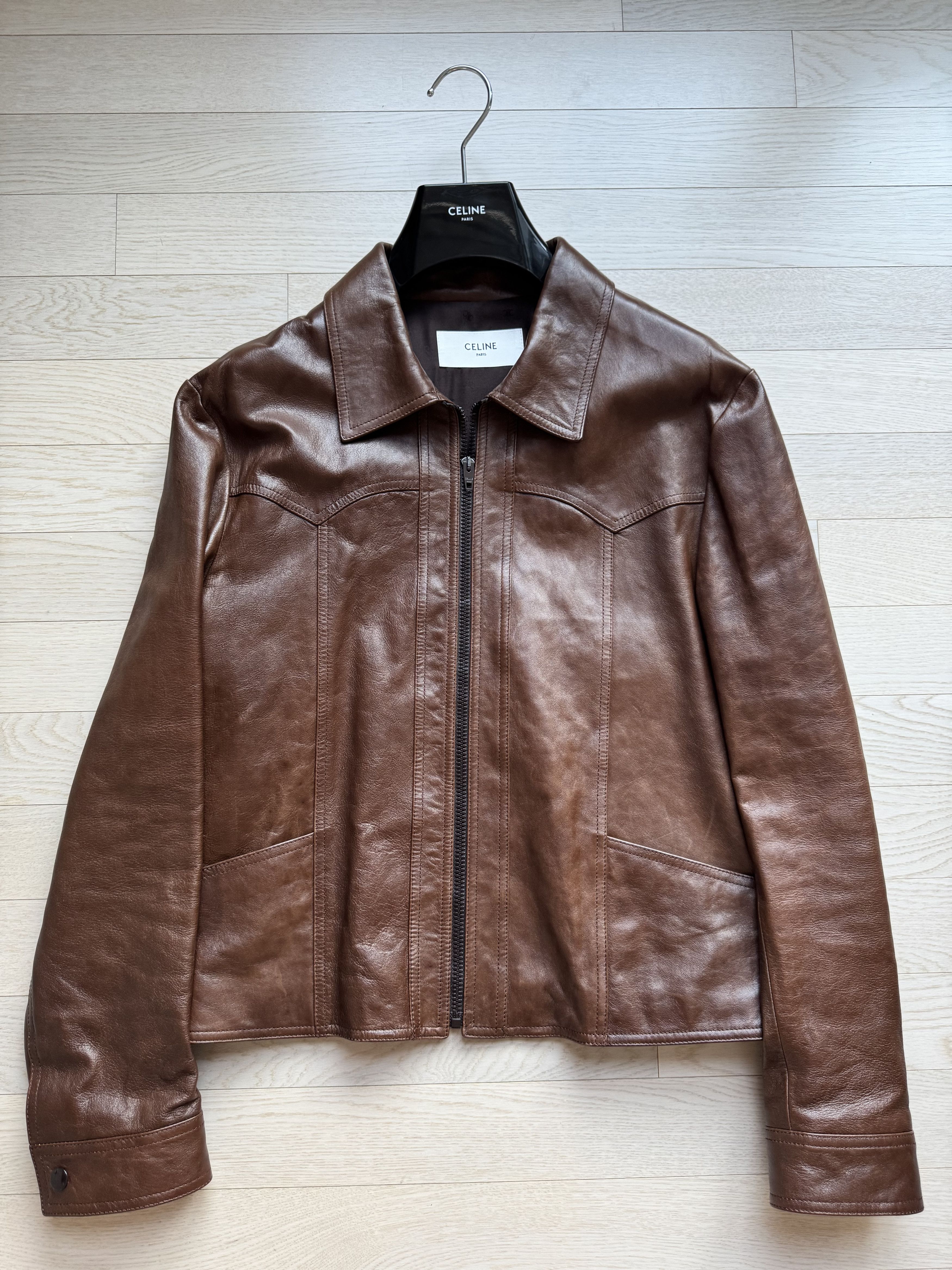 FW23 Wax Effect Western Leather Blouson