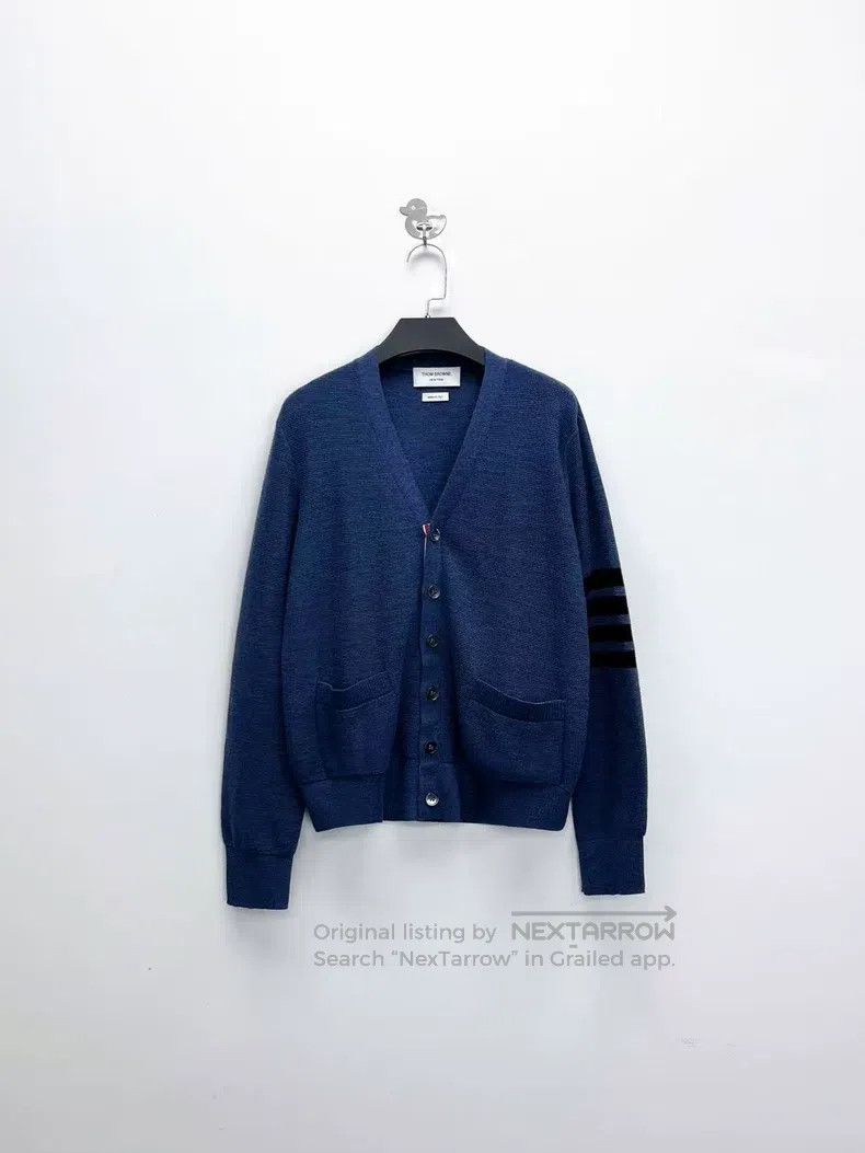 Thom Browne Thom Browne Blue-Black Knit Cardigan Jacket Size US S / EU 44-46 / 1 - 1 Thumbnail