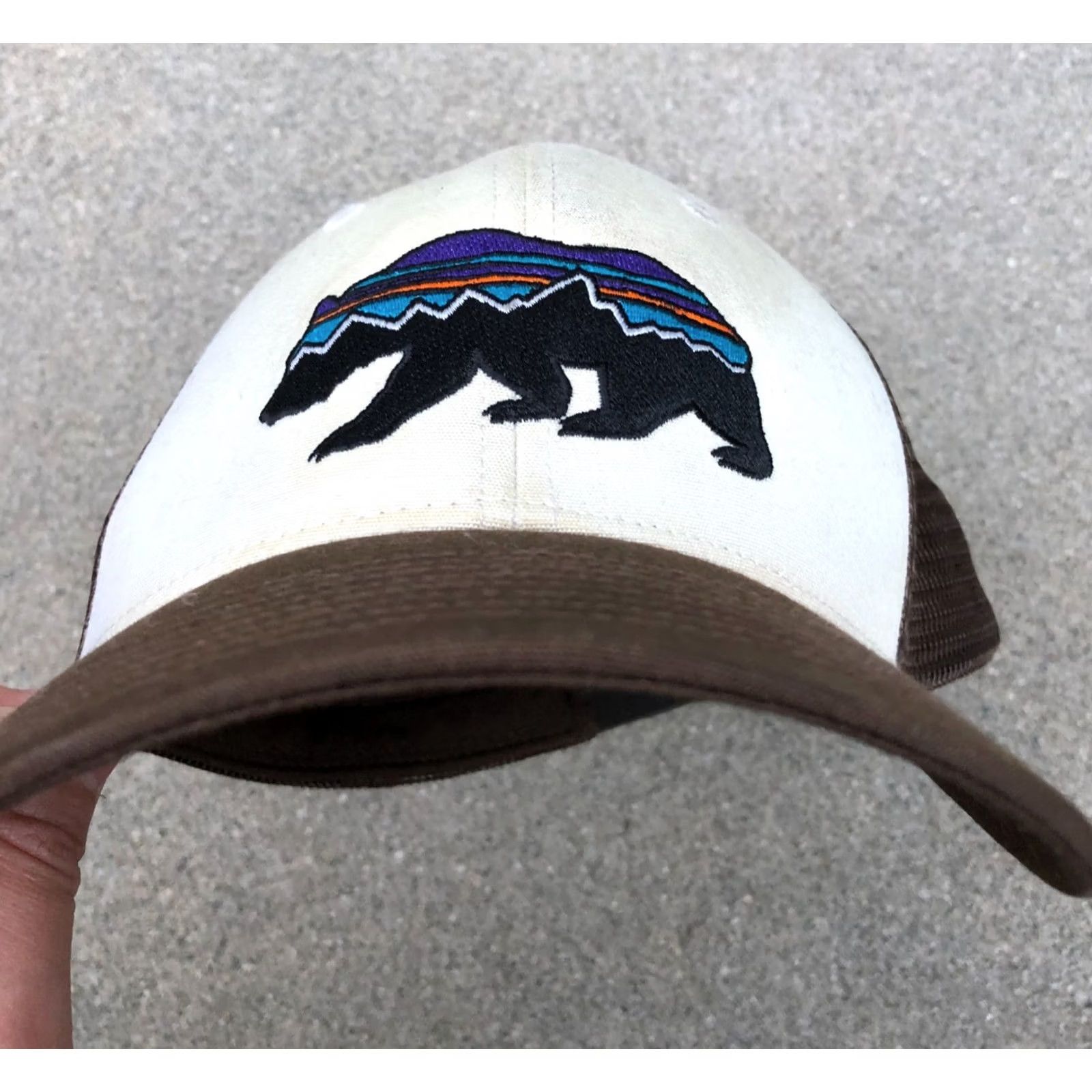 Patagonia PATAGONIA Bear Logo Trucker Hat Men's Snapback Brown Adjustable Cap One Size Brown Hat Mens Trucker Cap Size ONE SIZE - 8 Thumbnail