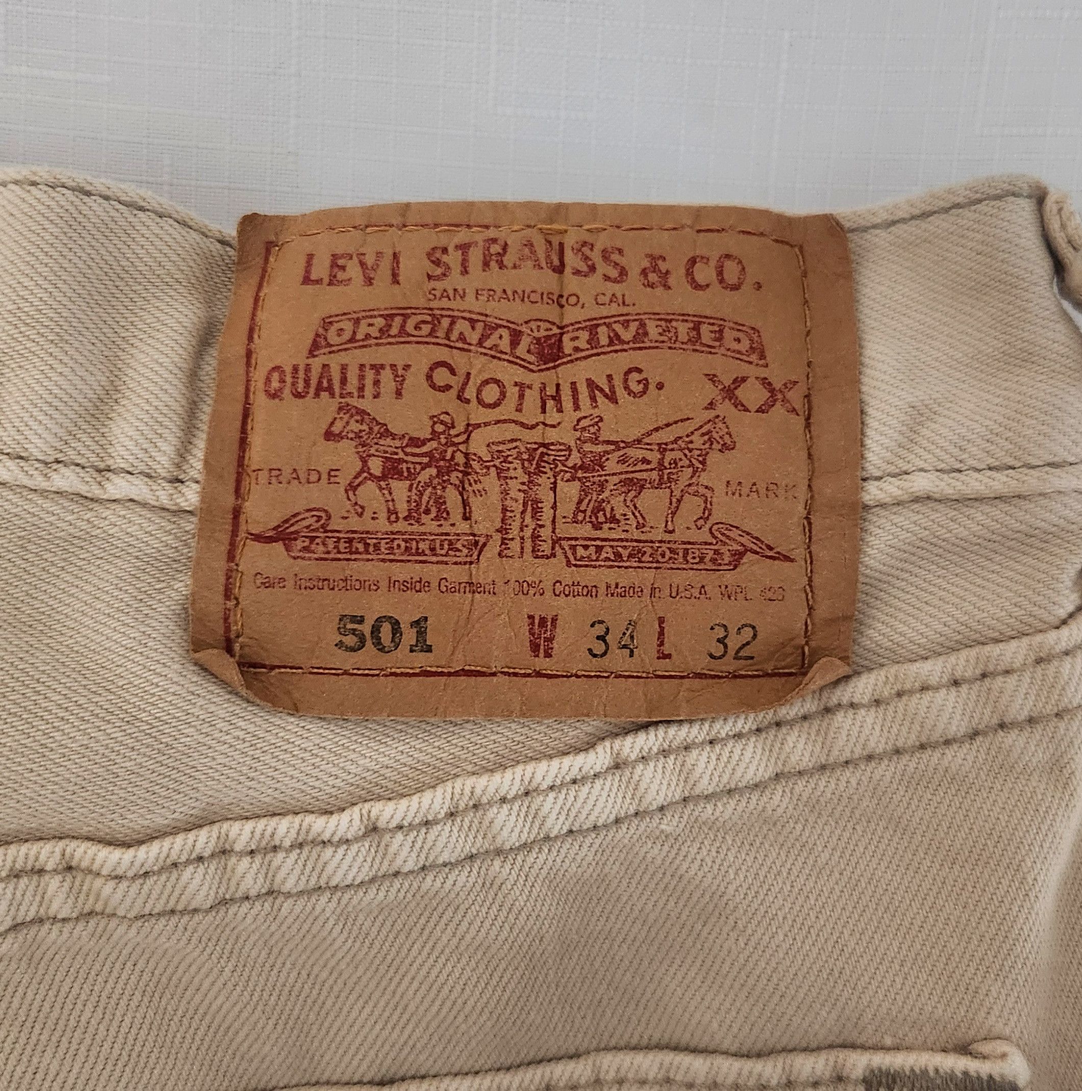 Levi's × Vintage VTG Levi's True Vintage 501 XX Red Tab Cream USA Made 34 Size US 34 / EU 50 - 14 Thumbnail