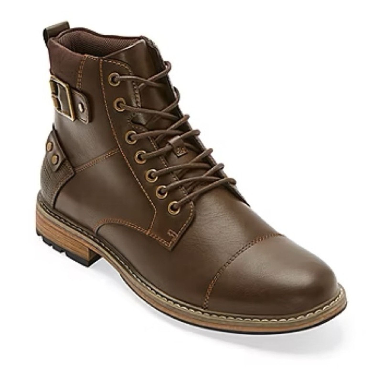 Nordstrom JF J FERRAR Brown Memory Foam Lace Up Buckle Ankle Boots 10 Size US 10 / EU 43 - 1 Thumbnail