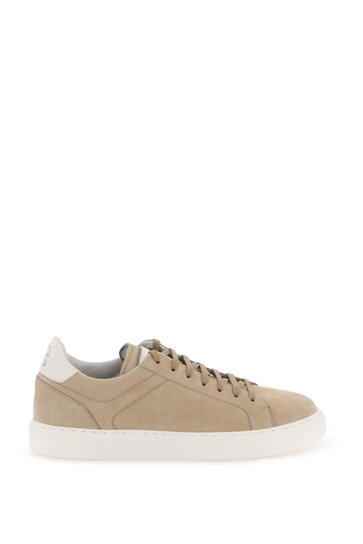 image of Brunello Cucinelli O1S22I1N0224 Nubuck Sneakers In Beige, Men's (Size 11)