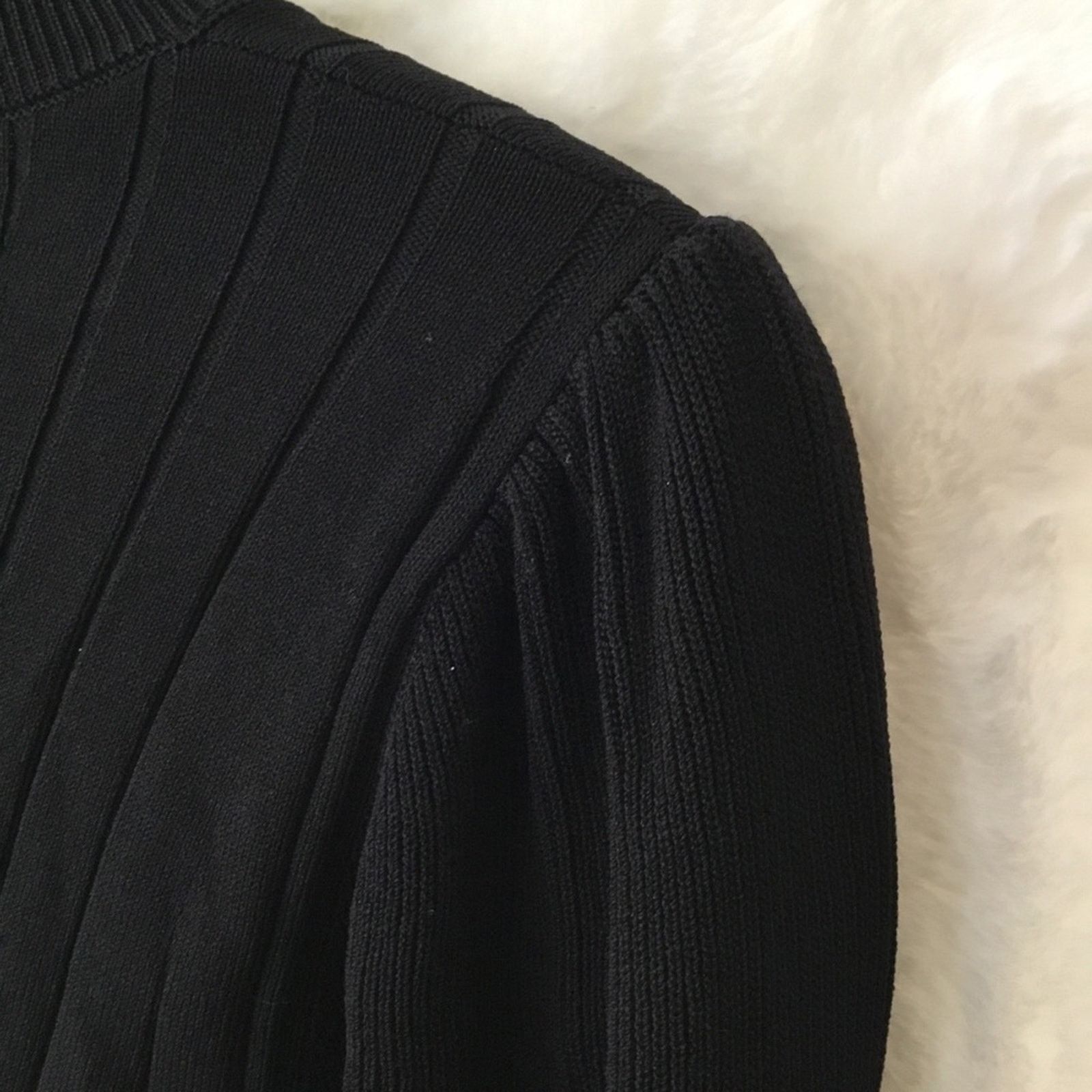 Mango MNG Black Long Sleeve w/ Embellished Shoulder Dress Size M / US 6-8 / IT 42-44 - 9 Thumbnail