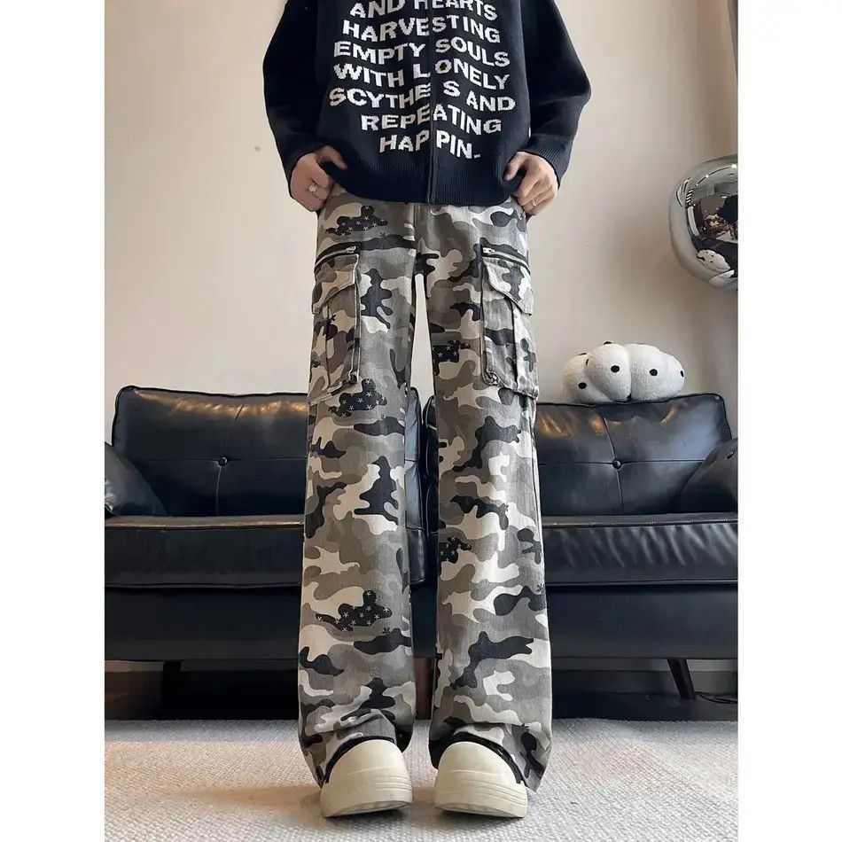 Japanese Brand Retro casual wide leg pocket camouflage jeans Size US 32 / EU 48 - 6 Thumbnail