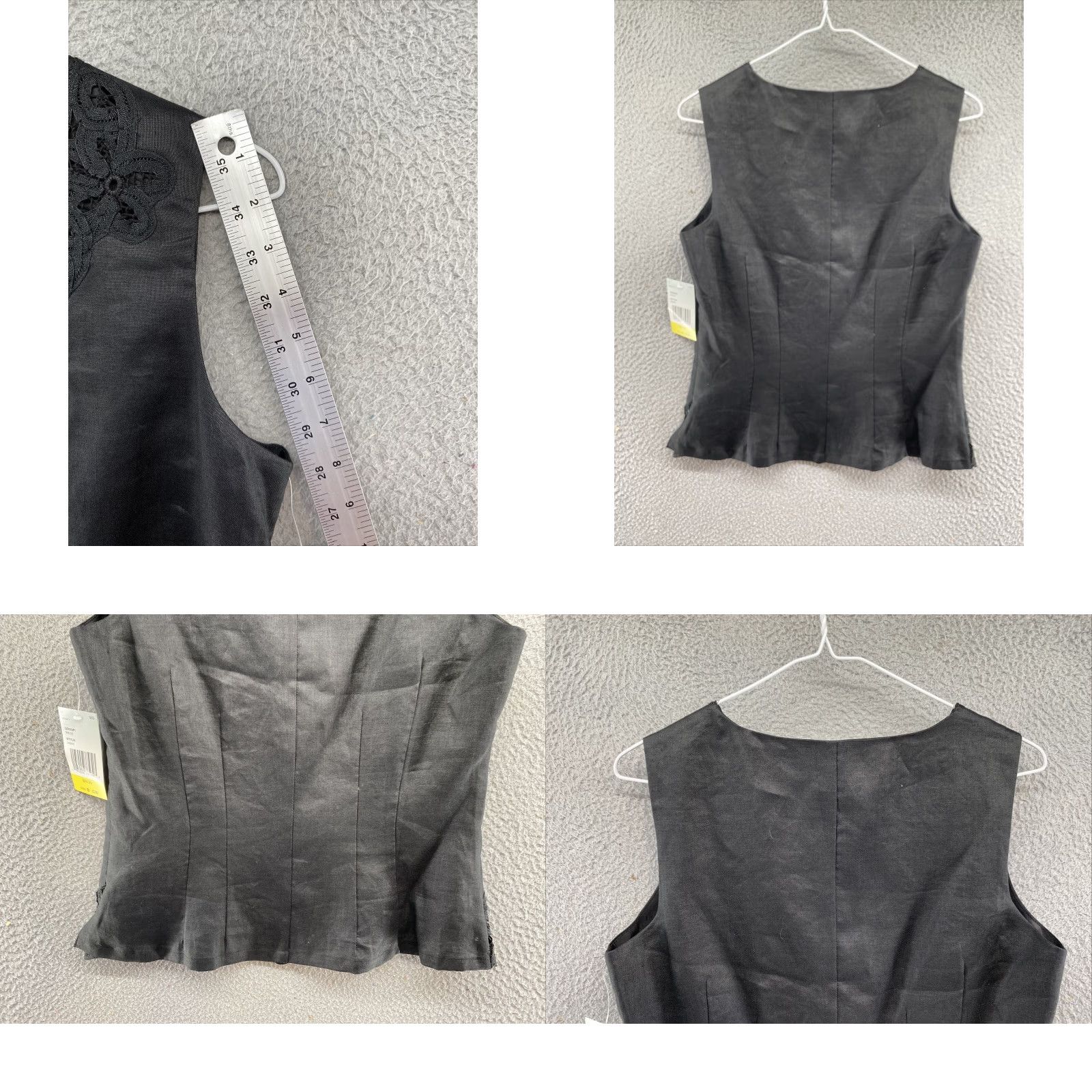 Vintage Junction West Women Black Ramie Lace Sleeveless Blouse Shirt Top S NEW Size S / US 4 / IT 40 - 8 Thumbnail