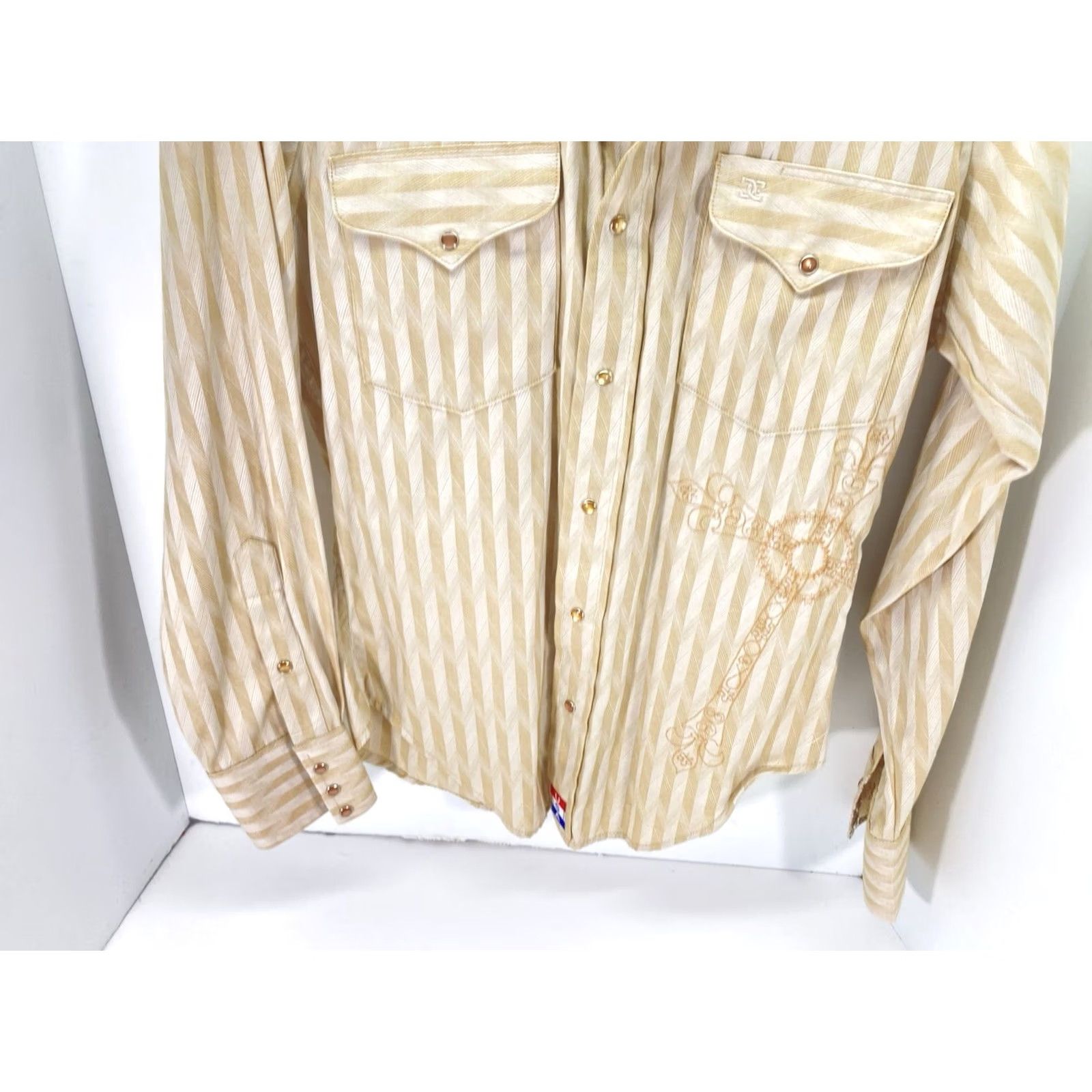 Equipment Cowboy Equipment Pearl Snap Shirt Men Size S Gold Stripe Western Embroidered Long Sleeve Vintage USA Size US S / EU 44-46 / 1 - 3 Thumbnail