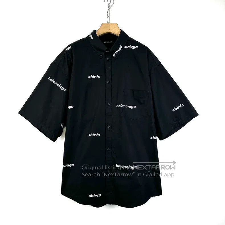 Other Balenciaga Black Bullet Screen Logo Short Sleeve Shirt Size US XS / EU 42 / 0 - 1 Thumbnail