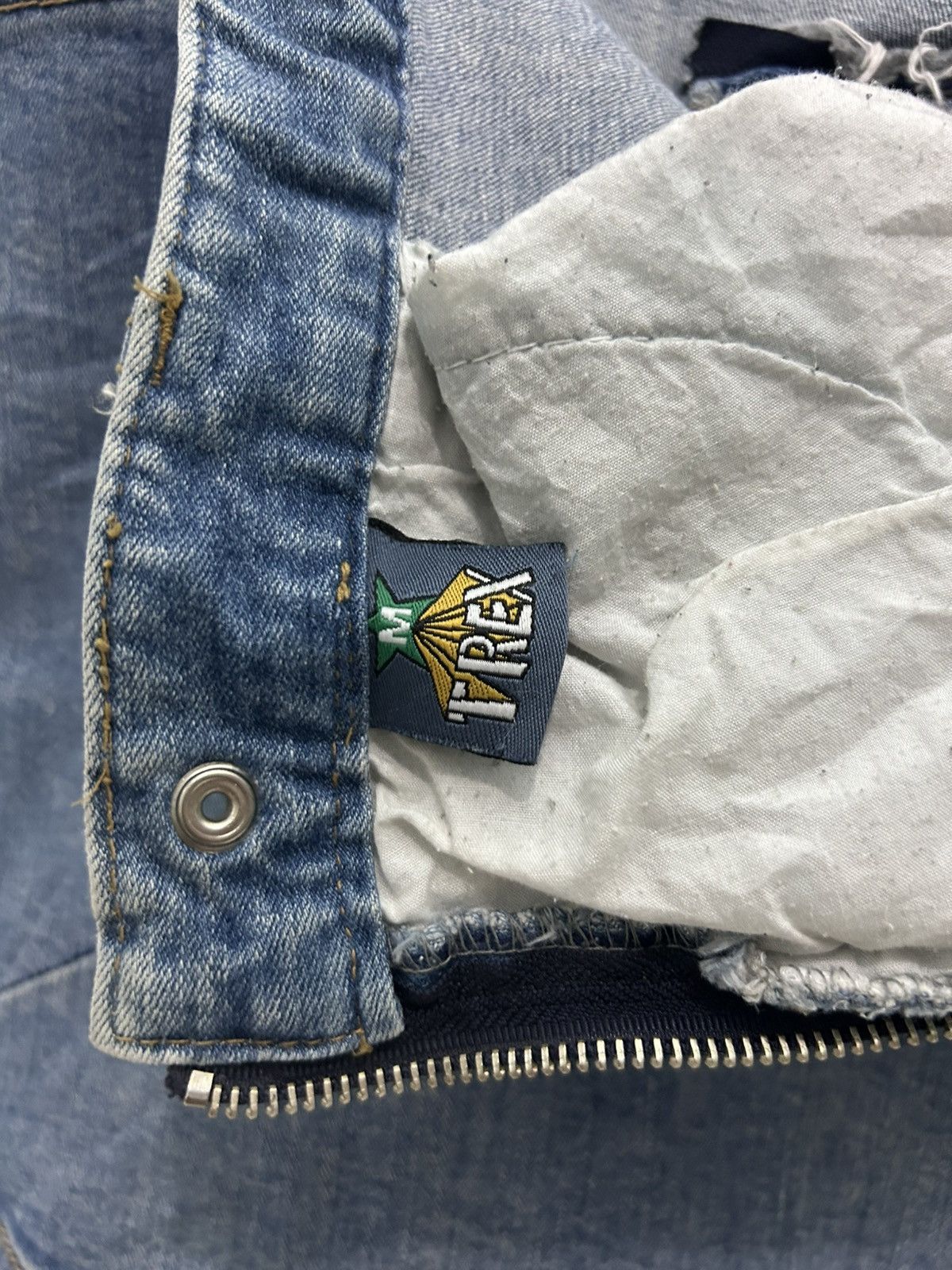 Beauty Beast × If Six Was Nine T-REX Y2k Asymmetrical Denim Mini Skirt Side Zipper Size 31" - 6 Thumbnail