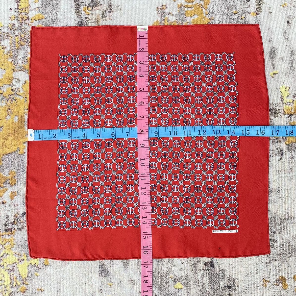 Hermes Hermès Red Silk Gavroche Pocket Square or Neckerchief Size ONE SIZE - 6 Thumbnail