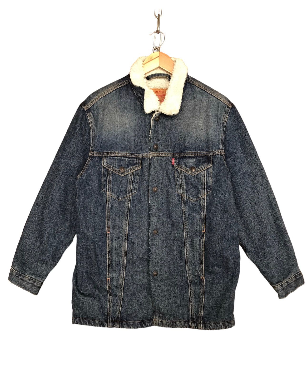 Mens levi denim jacket with lining sz hot 44R