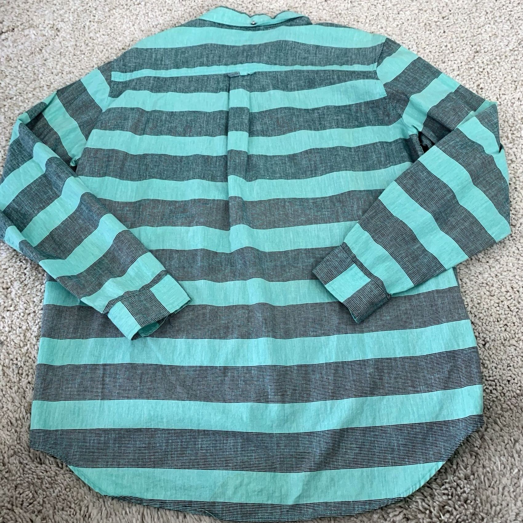 Hurley Hurley Shirt Mens XL Green Striped Woven Long Sleeve Button-Front Collared Shirt Size US XL / EU 56 / 4 - 5 Thumbnail