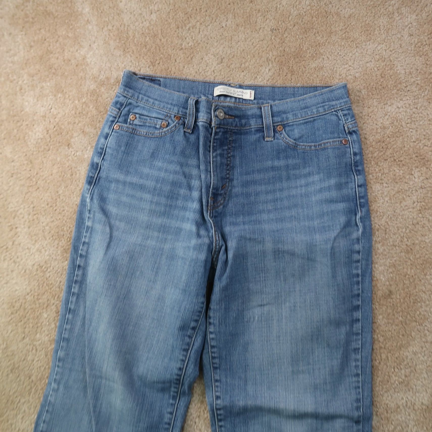 Levi's Levi's 512 Perfectly Slimming Bootcut Jeans Women's 12s Blue Denim Stretch Size 34" / US 12 / IT 48 - 2 Thumbnail