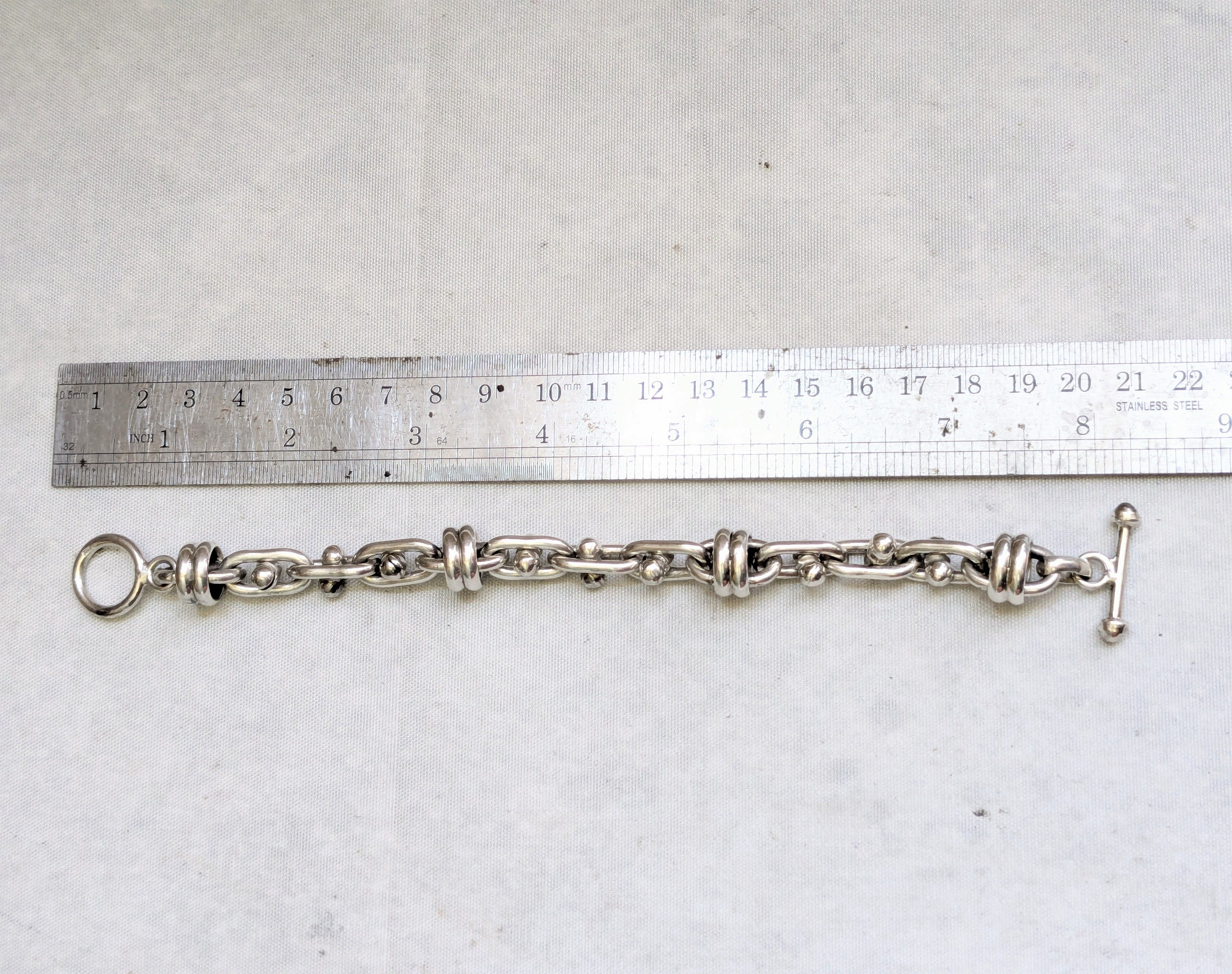 Jewelry Sterling Silver Bracelet DNA Knot 6.25" Biker Heavy Size ONE SIZE - 14 Thumbnail