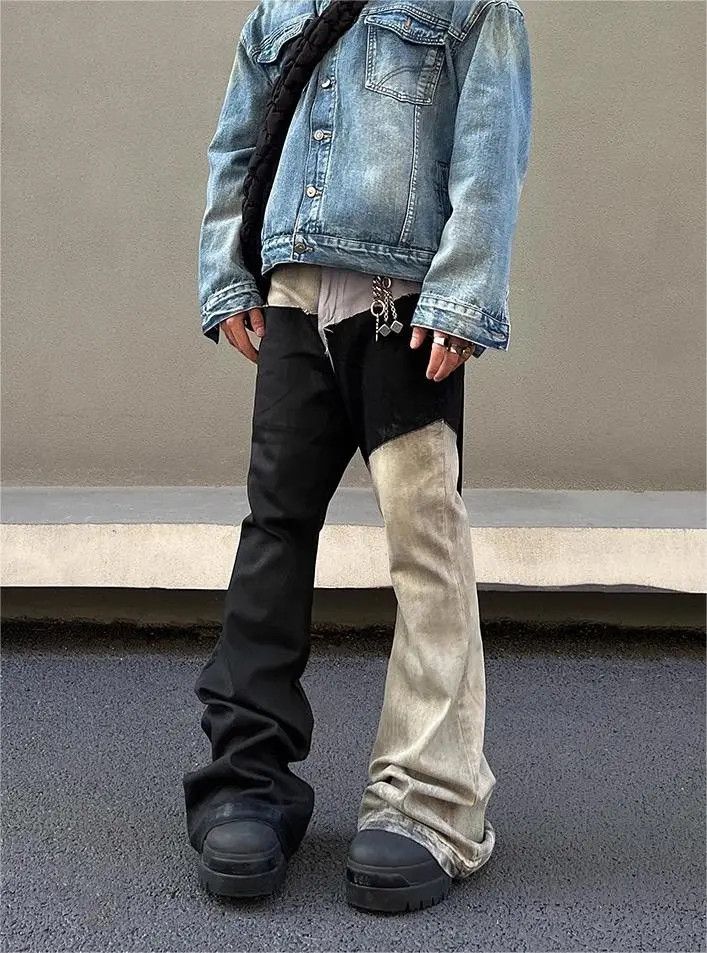 Japanese Brand × Jean Coin Spliced straight leg micro flared jeans street Size US 30 / EU 46 - 1 Thumbnail
