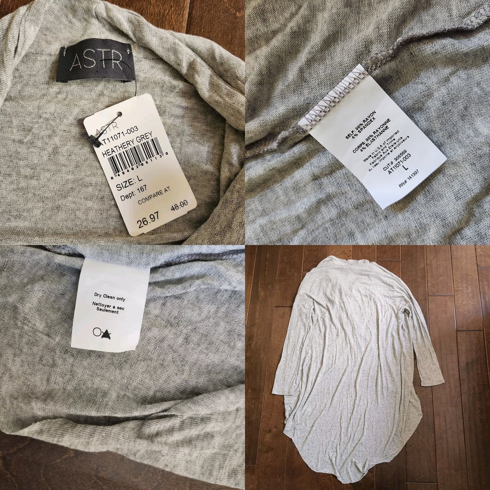 Vintage ASTR Blouse Cowl Neck Gray - Women - Size L - NWT Size L / US 10 / IT 46 - 10 Thumbnail