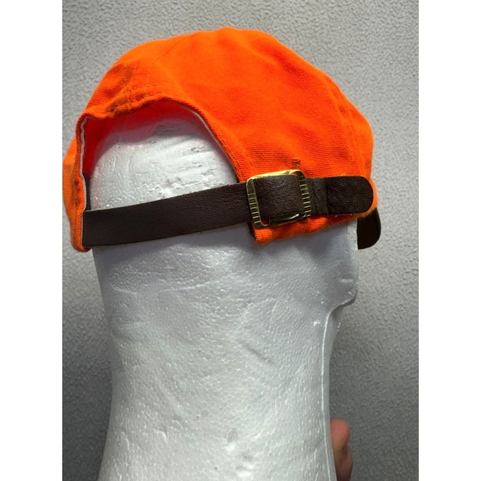 Filson Filson Blaze Orange & Tan Adjustable Outdoor Cap Mens One Size Orange Leather Canvas Baseball Cap Brand, 67B Size 44L - 6 Thumbnail