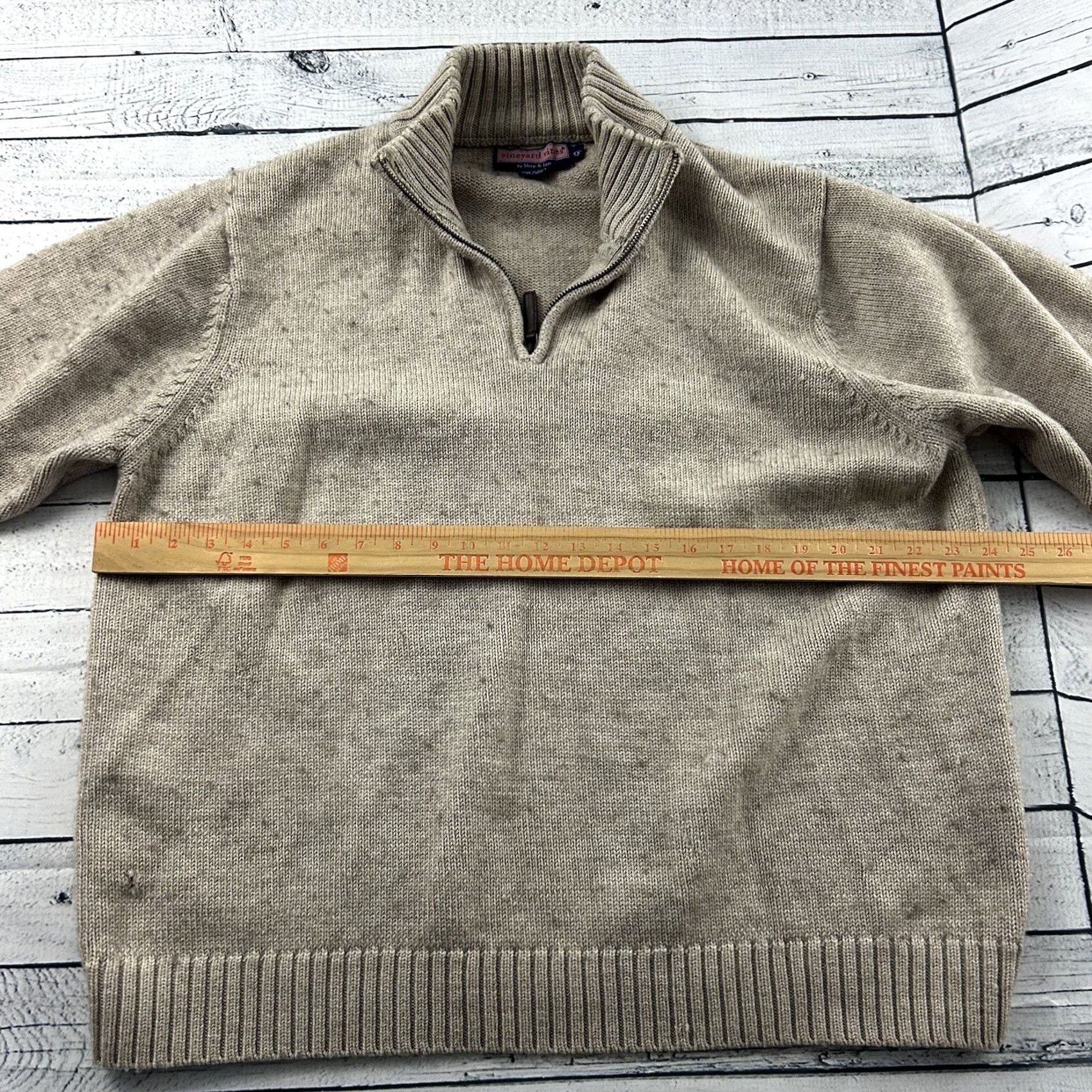 Vineyard Vines Vineyard Vines Sweater Pullover 1/4 Zip 100% Wool Men's XXL Khaki Beige Shirt Mens Brawn? Size US XXL / EU 58 / 5 - 5 Thumbnail