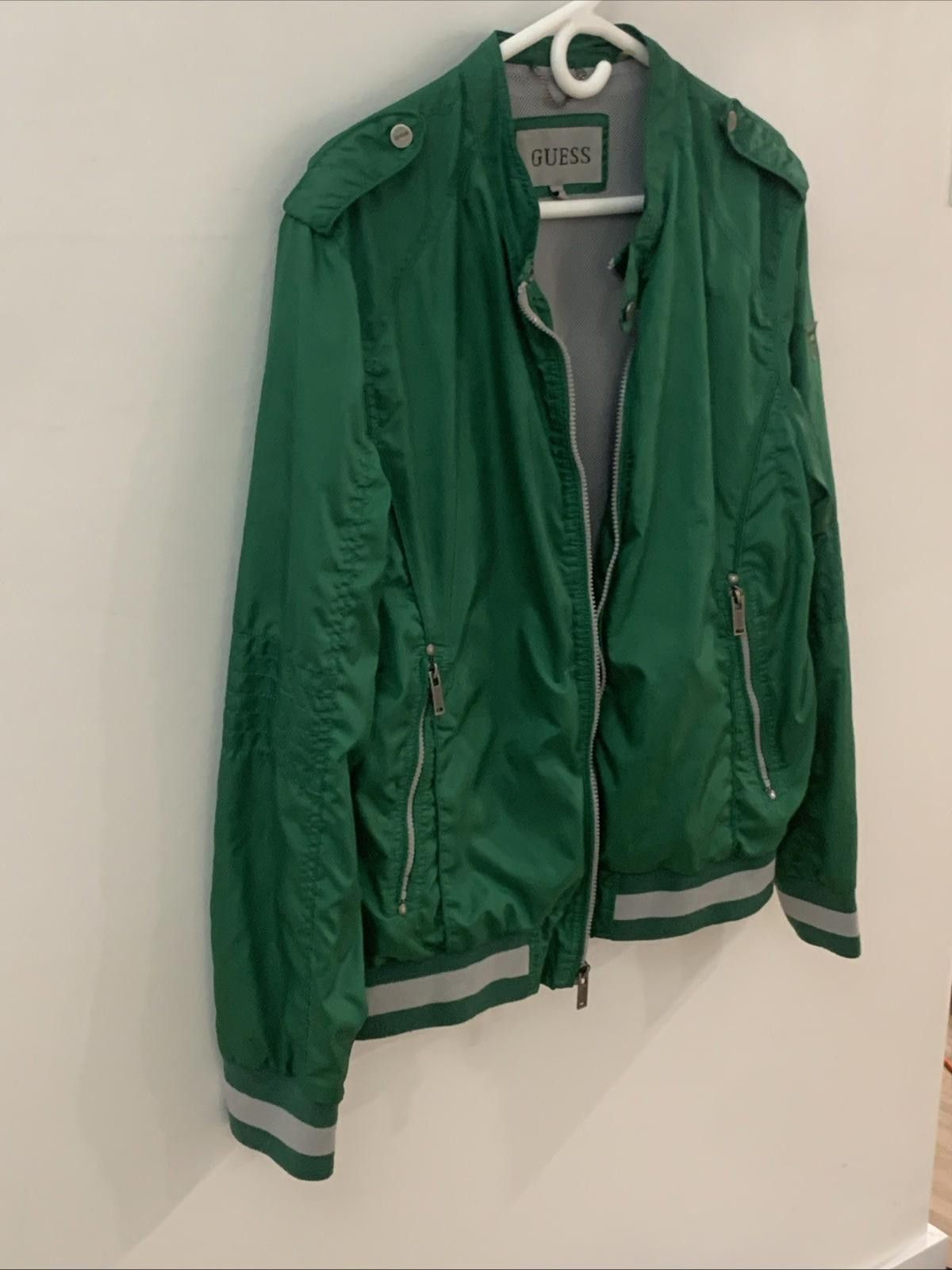 Guess Vintage GUESS Emerald Green Lightweight Jacket Military 2010 Size US L / EU 52-54 / 3 - 3 Thumbnail