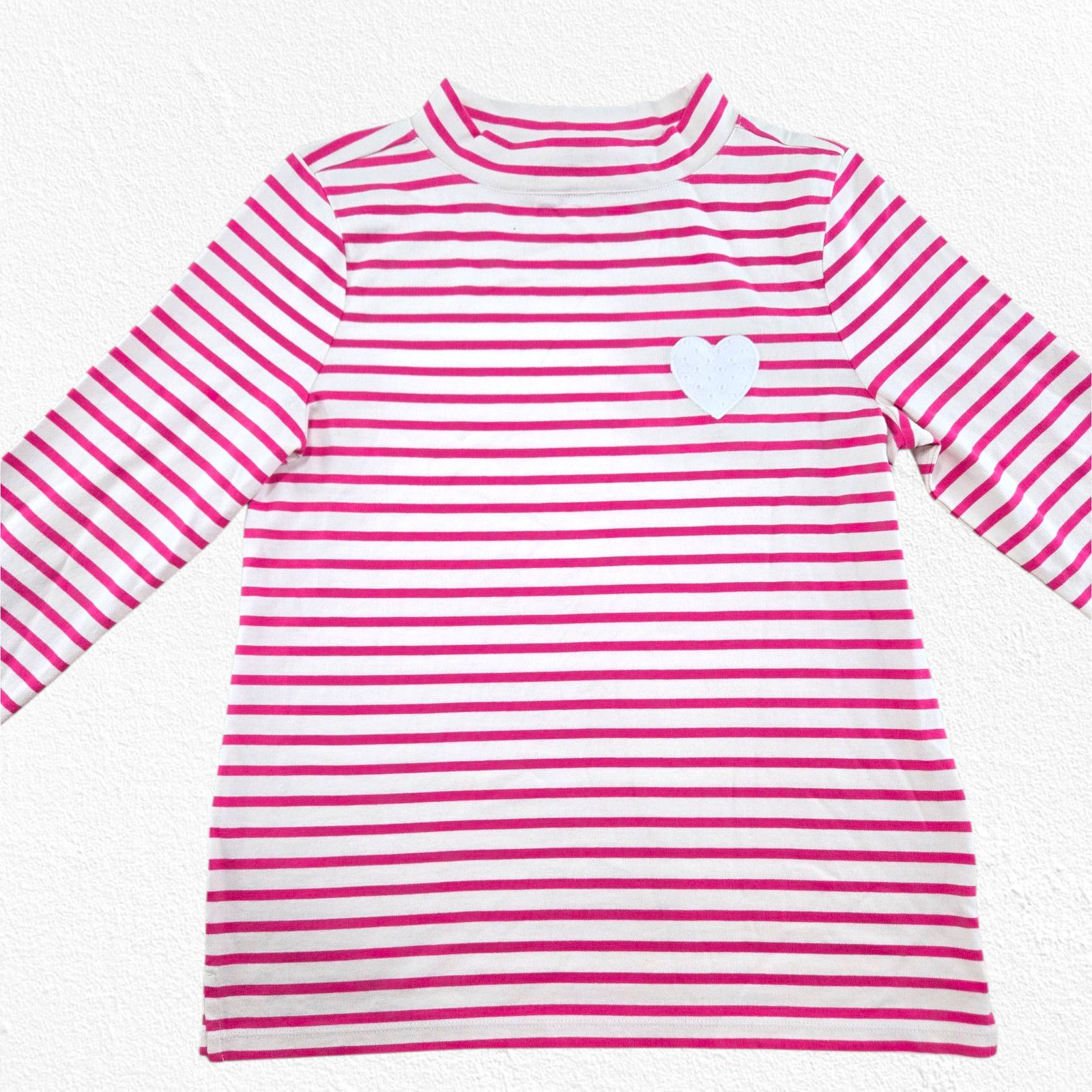 Other Talbots Pink White Stripe Heart Long Sleeve Shirt Size Small Size S / US 4 / IT 40 - 3 Thumbnail