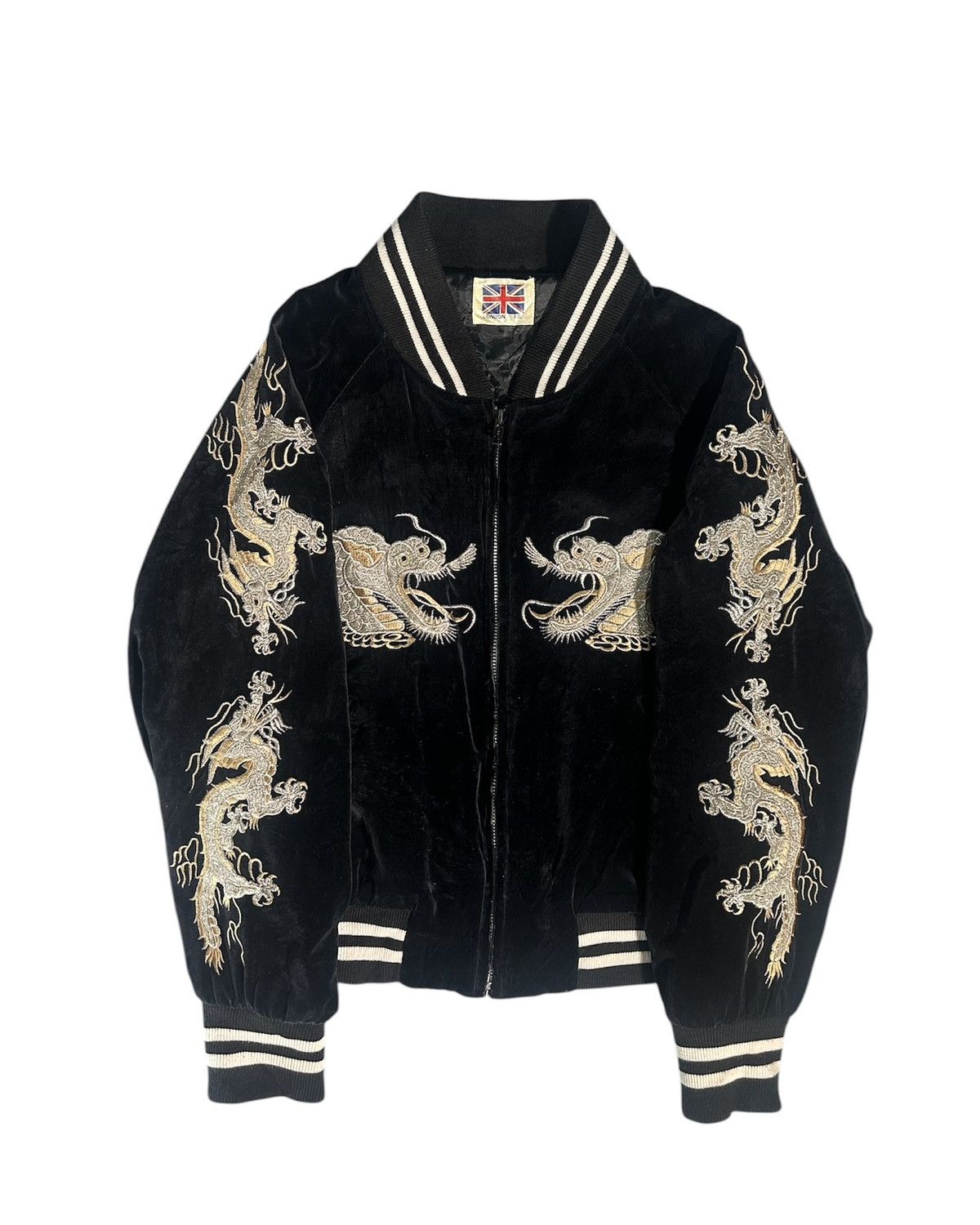 Other VINTAGE SUKAJAN DRAGON EMBROIDED JAPAN VELVET JACKET Size US L / EU 52-54 / 3 - 2 Thumbnail