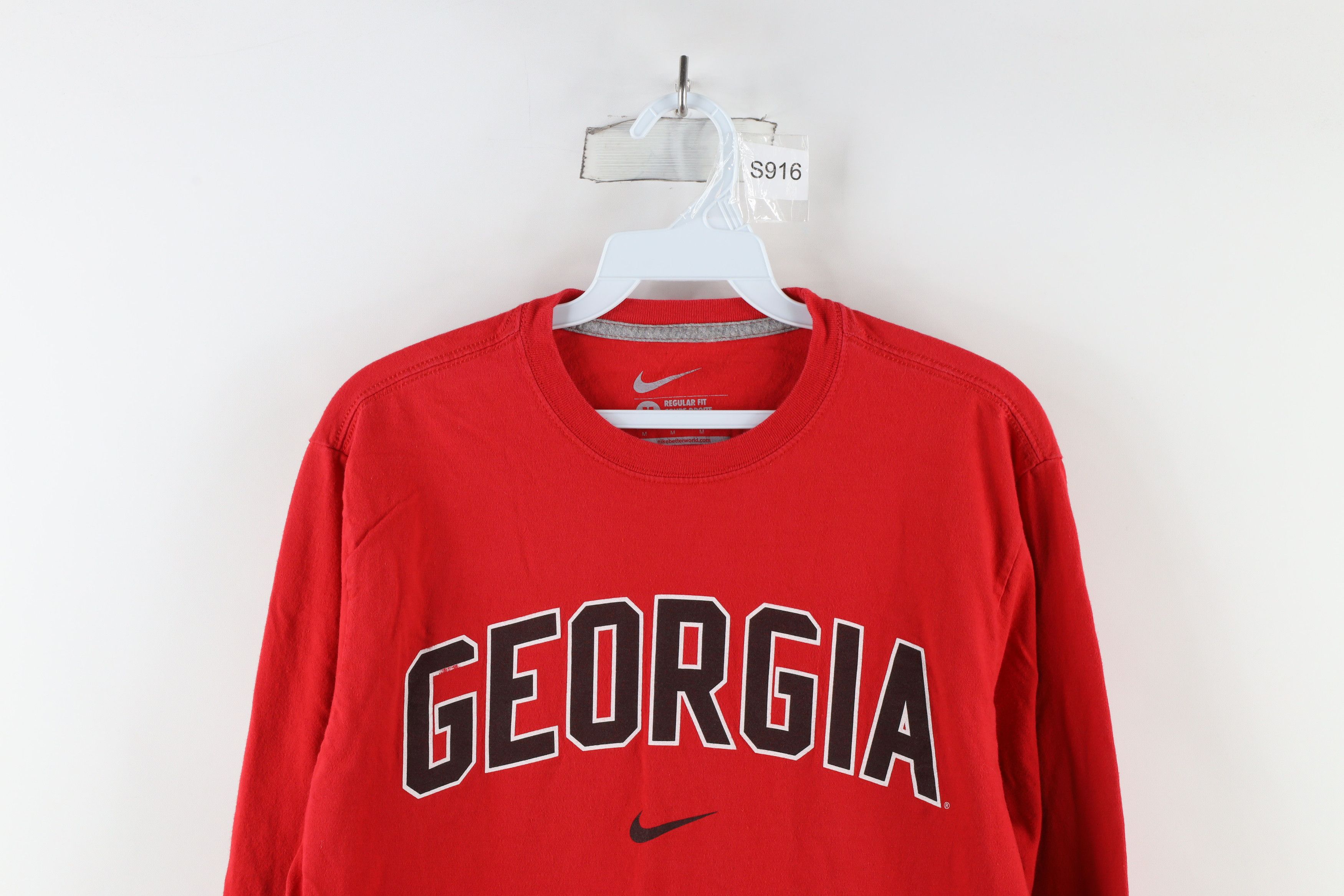 Nike × Vintage Vintage Nike Center Swoosh University of Georgia T-Shirt Red Size US M / EU 48-50 / 2 - 2 Thumbnail