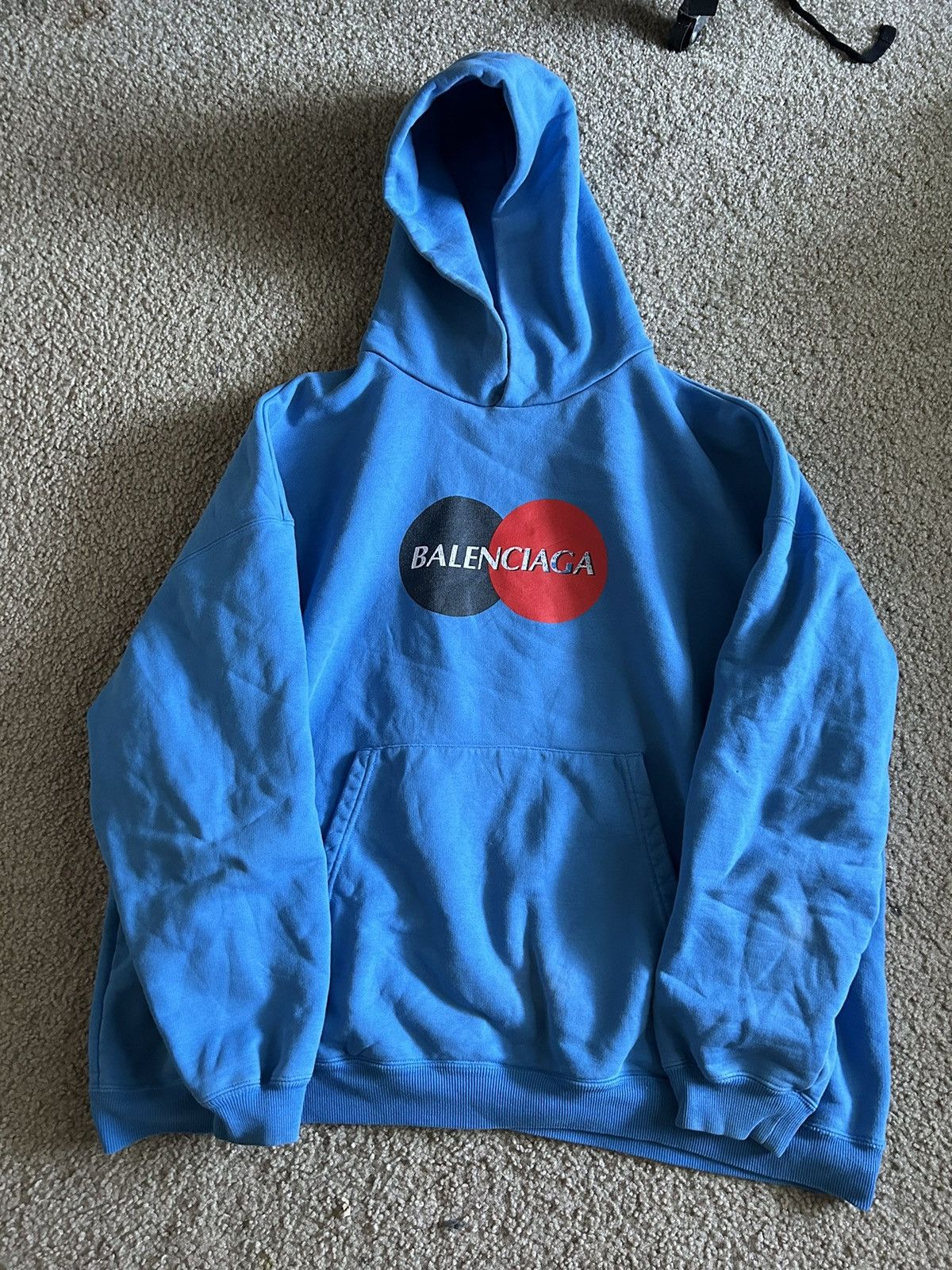 image of Balenciaga Mastercard Hoodie in Blue, Men's (Size Small)