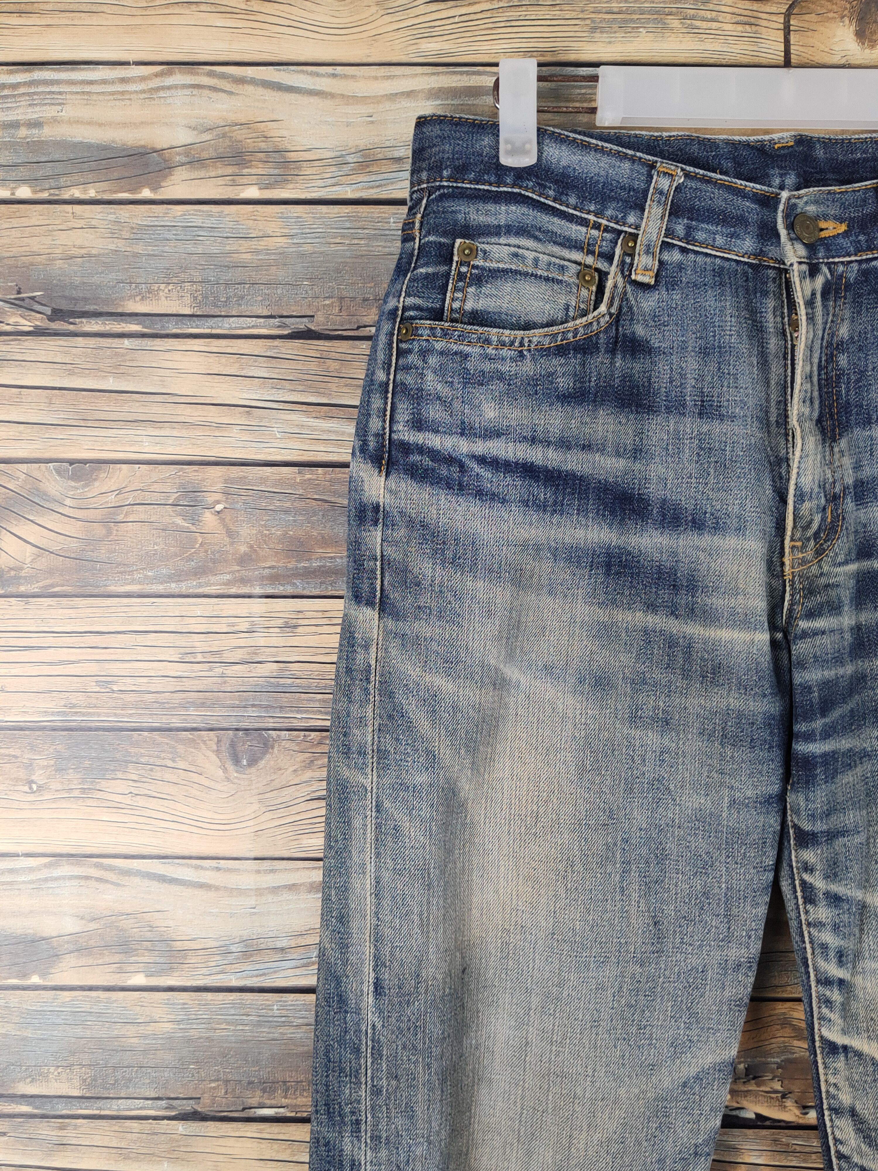Japanese Brand Uniqlo Dark Blue Distressed Ripped Jeans #W1383 Size US 31 - 3 Thumbnail