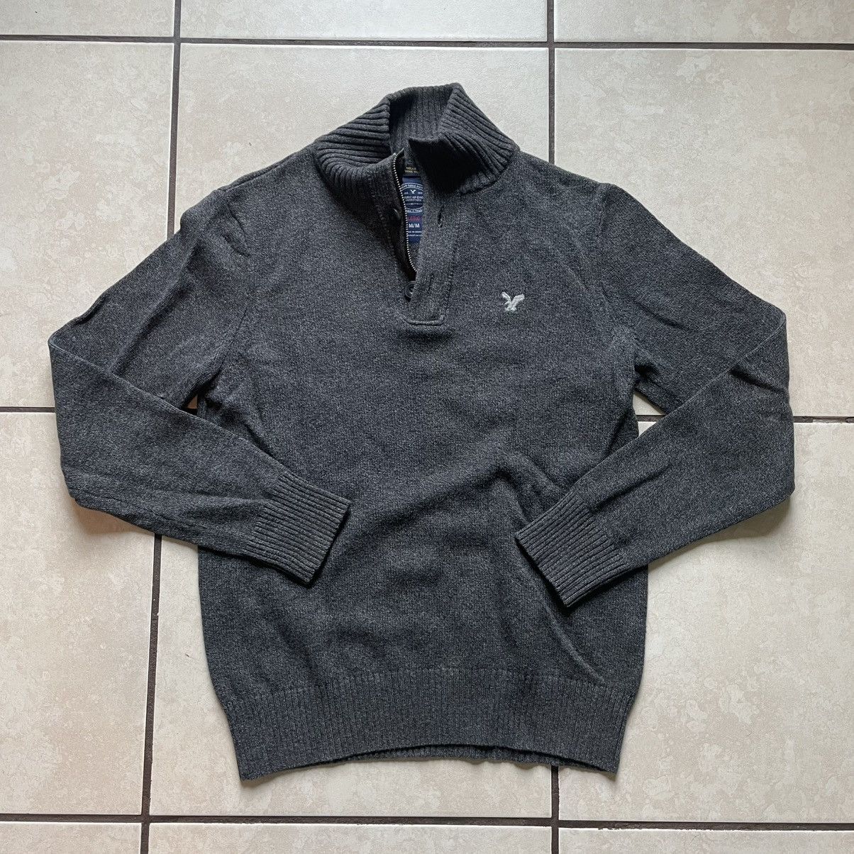 American Eagle Outfitters Men's American Eagle 3/4 Zip Turtleneck Sweater Size US M / EU 48-50 / 2 - 1 Thumbnail