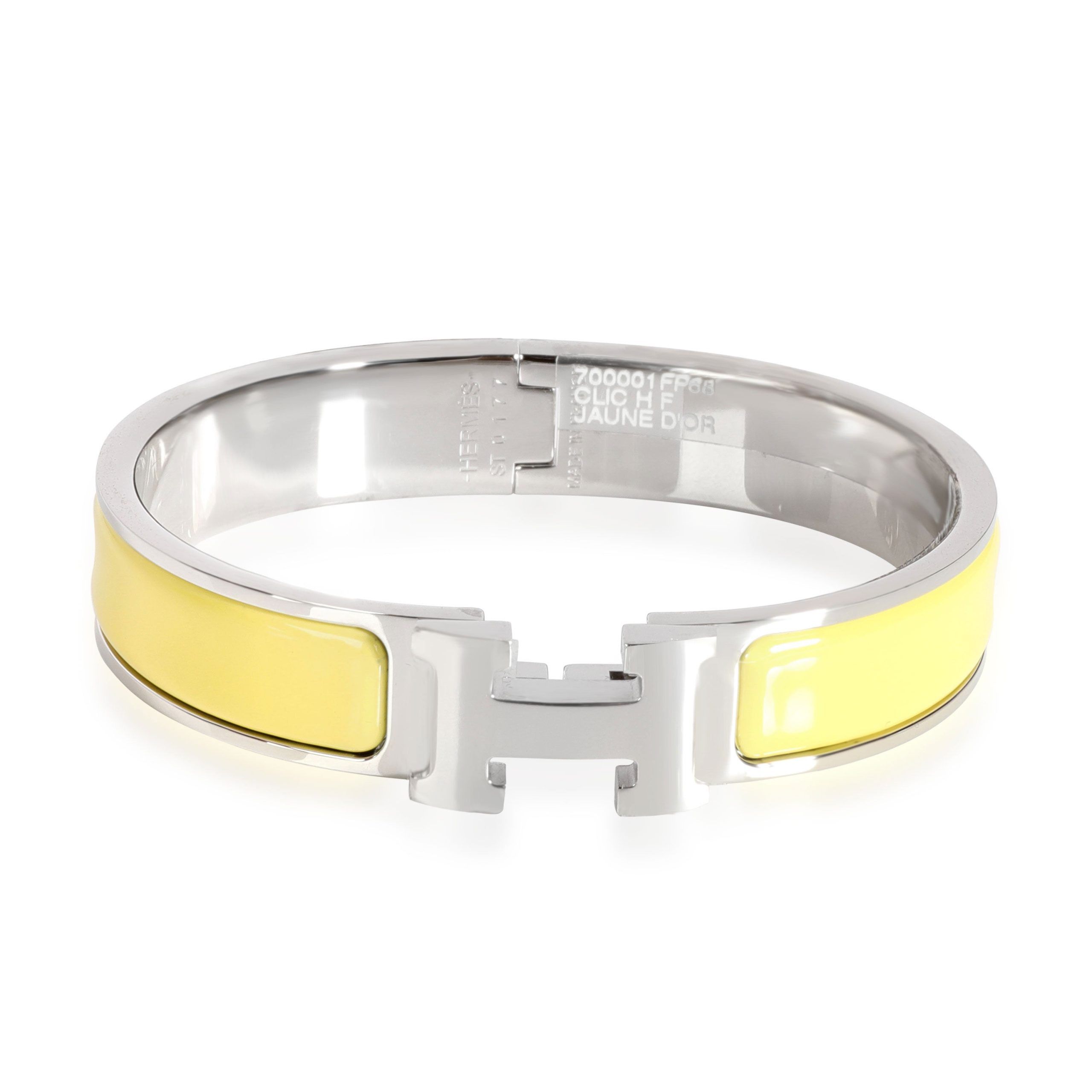 Hermès Clic H Jaune D'or Palladium Plated Bracelet Size GM