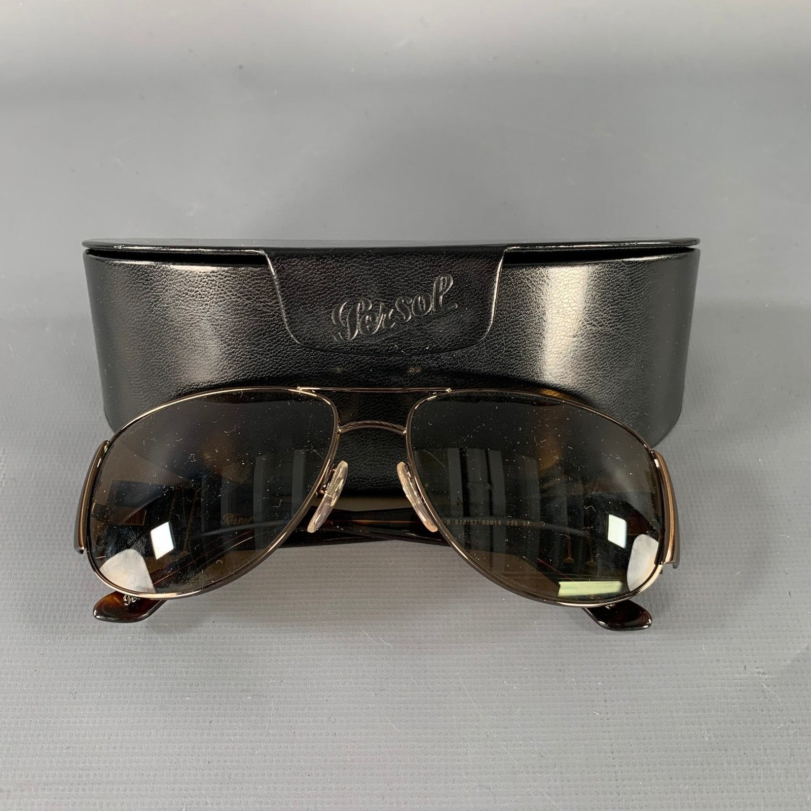 Persol Brown Tortoiseshell Metal Polarized Aviator Sunglasses Size ONE SIZE - 7 Thumbnail