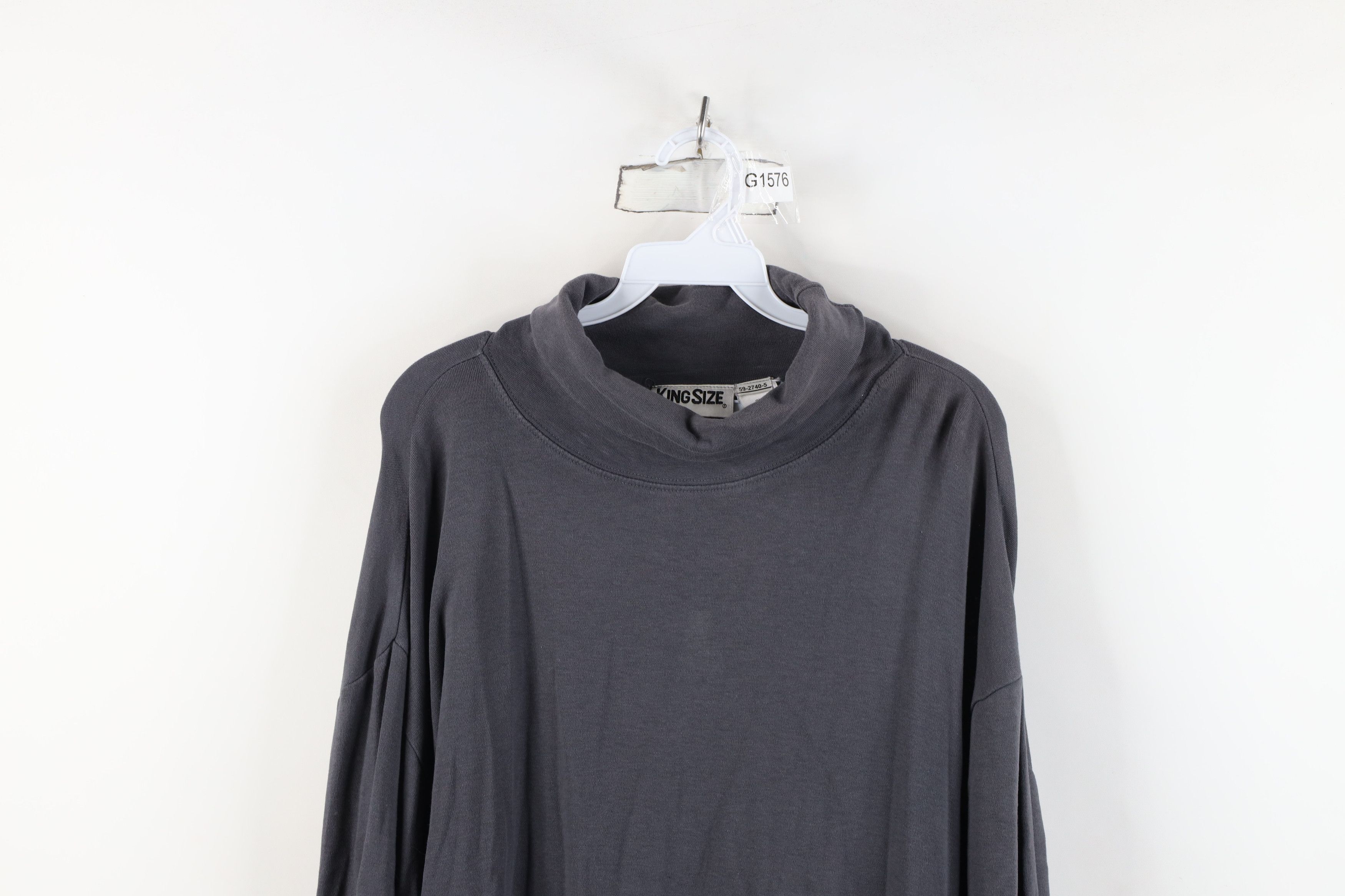 Vintage Vintage 90s Streetwear Long Sleeve Turtleneck T-Shirt Gray Size US XXL / EU 58 / 5 - 2 Thumbnail