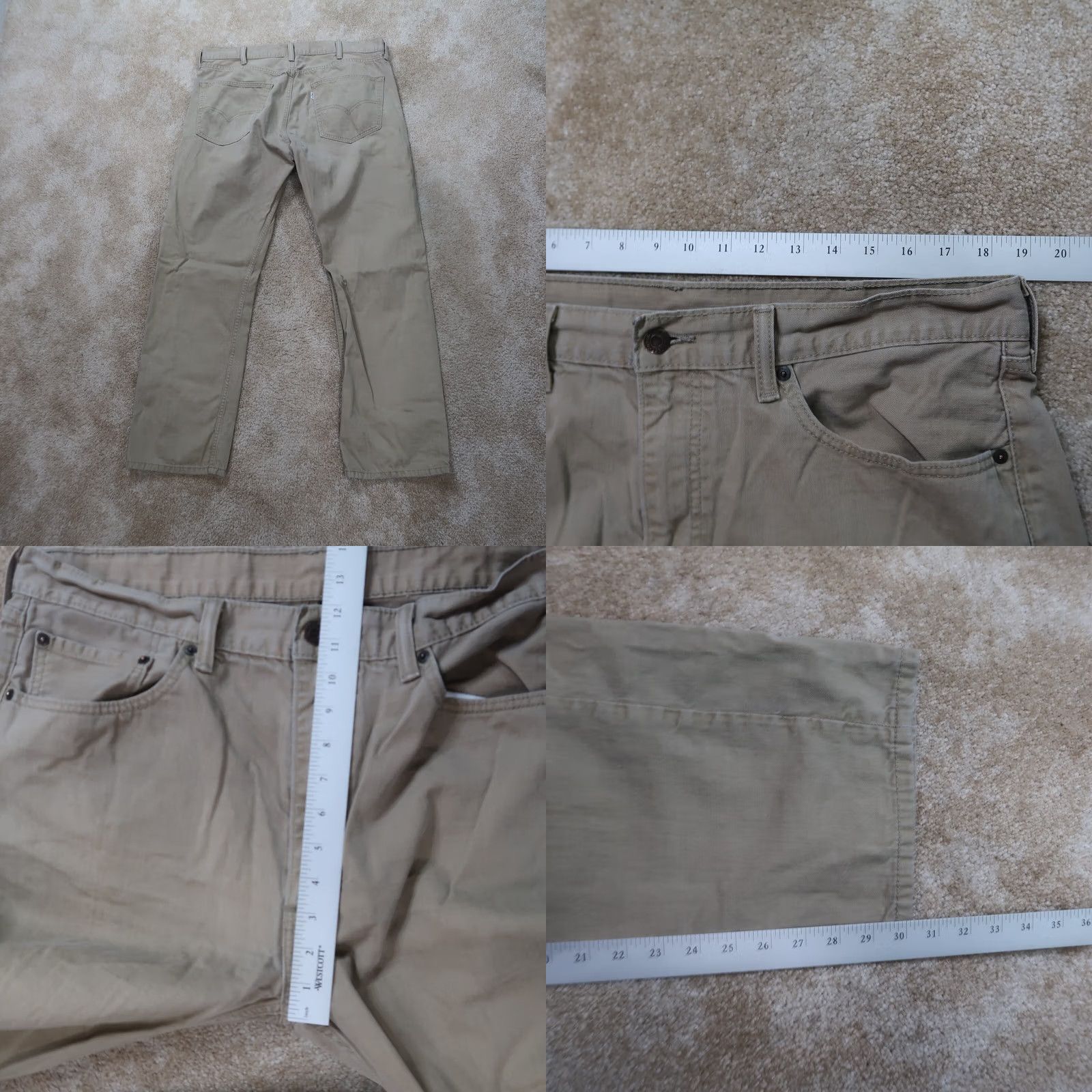 Levi's Levi's 505 Regular Fit Straight Leg Jeans Men 38x32 Beige Denim Size US 38 / EU 54 - 8 Thumbnail