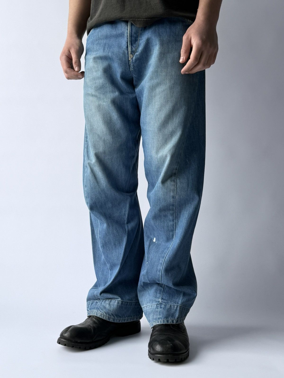 Levi's 2000s Levis Engineered Buckle Back Twisted Washed Jeans Size US 32 / EU 48 - 3 Thumbnail