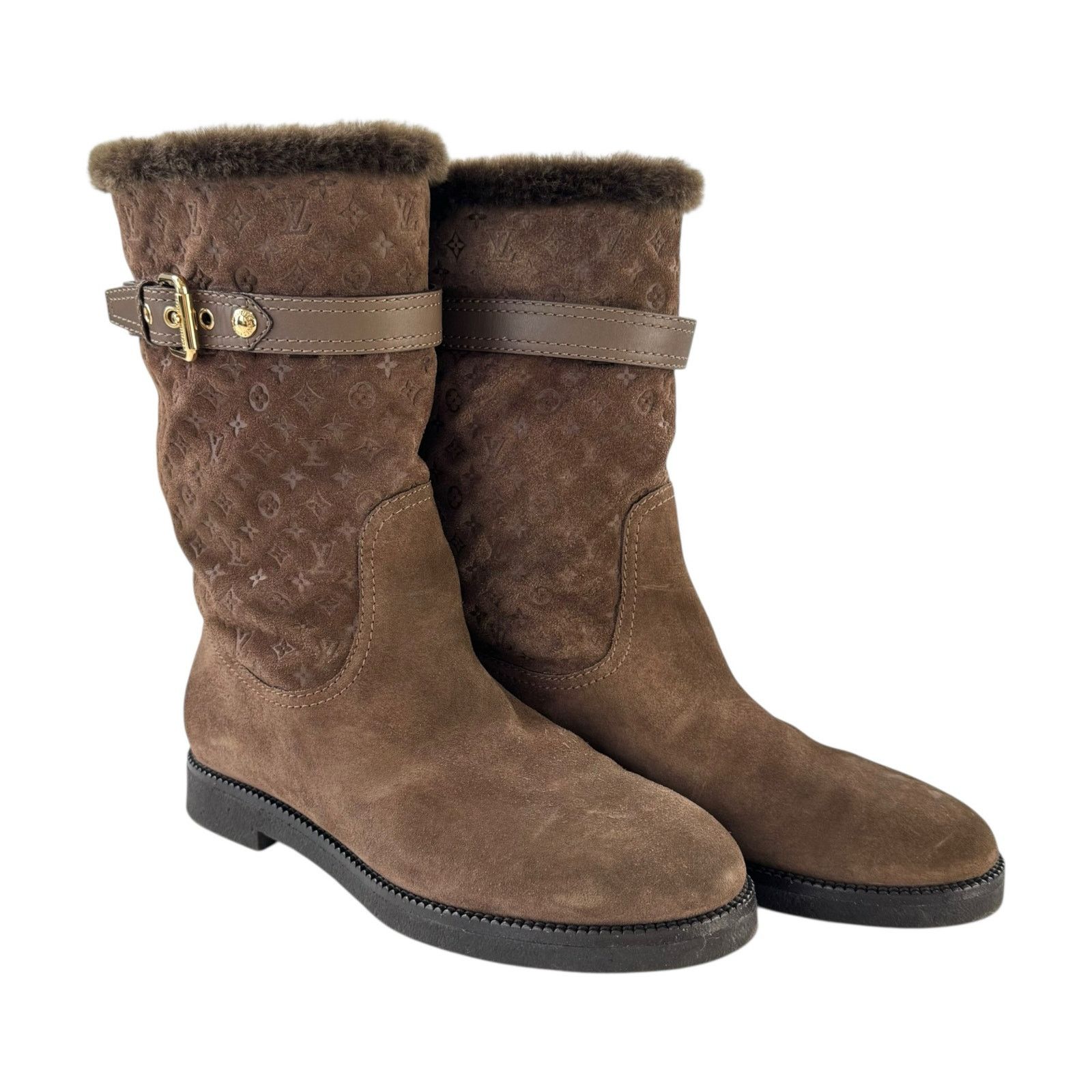 Louis Vuitton Louis Vuitton Monogram Brown Suede Boots Size US 8 / IT 38 - 2 Thumbnail