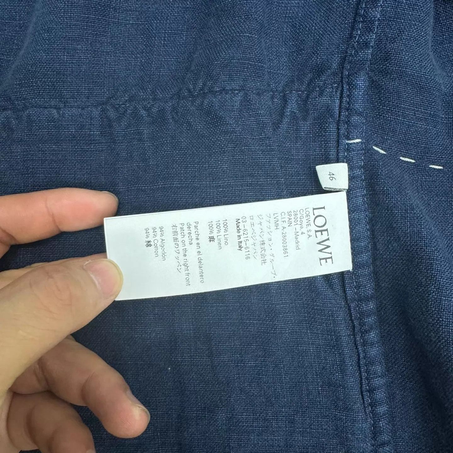 Loewe LOEWE Indigo Colorblocked Denim Jacket 46 Like New Size US S / EU 44-46 / 1 - 4 Thumbnail