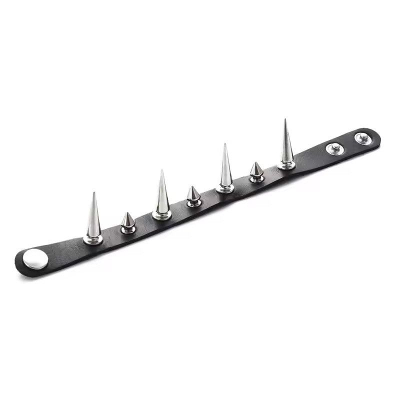 Jewelry Long Spike Bracelet Leather Strap Size ONE SIZE - 3 Thumbnail