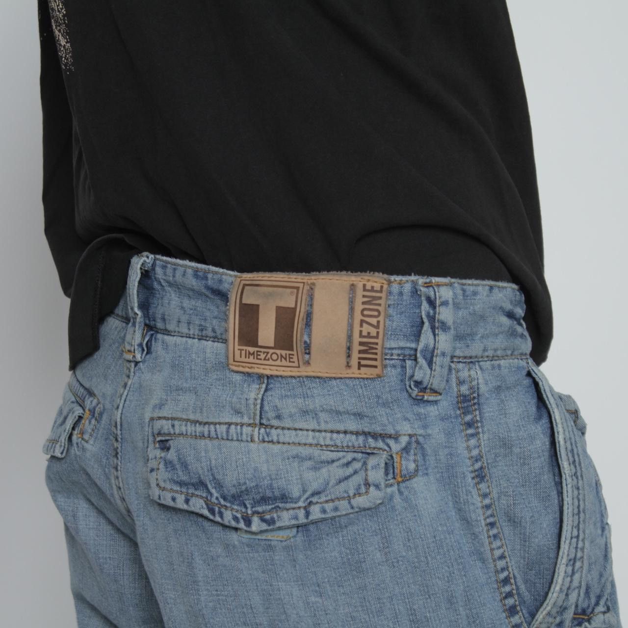 Vintage BLUE DENIM CARGO TECHNICAL SHORTS BY TIMEZONE Size US 35 - 5 Thumbnail