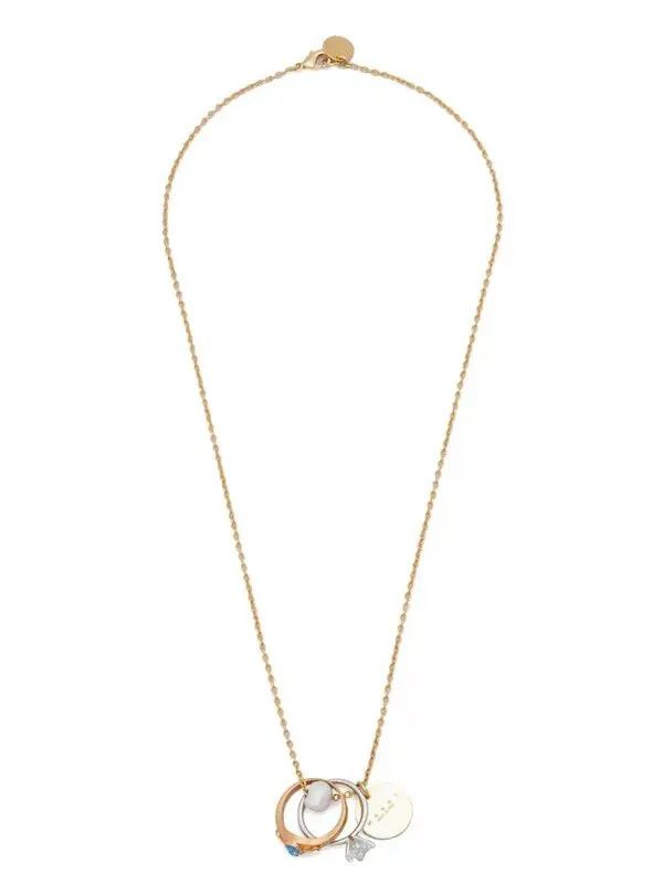 Marni o1w1db11125 Size:OS/Ring-Pendant Chain Necklace in Golden Size ONE SIZE - 1 Thumbnail