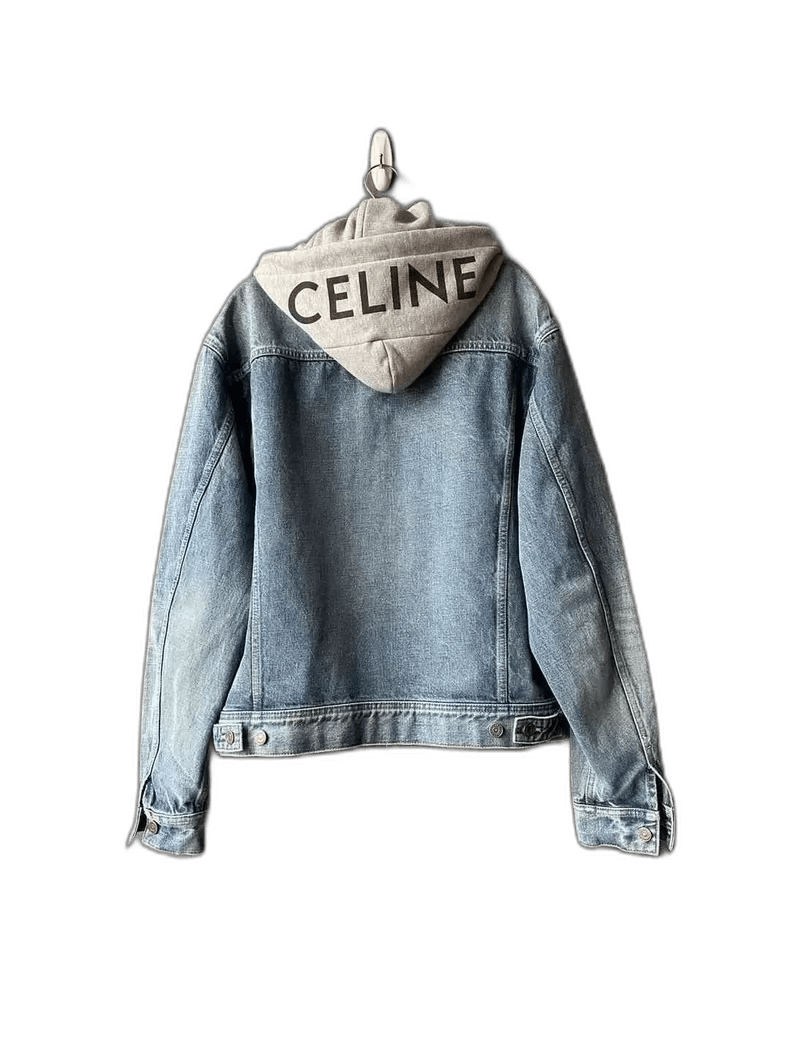 Celine Celine Logo Denim Jacket with Hood-yf Size US XS / EU 42 / 0 - 1 Thumbnail
