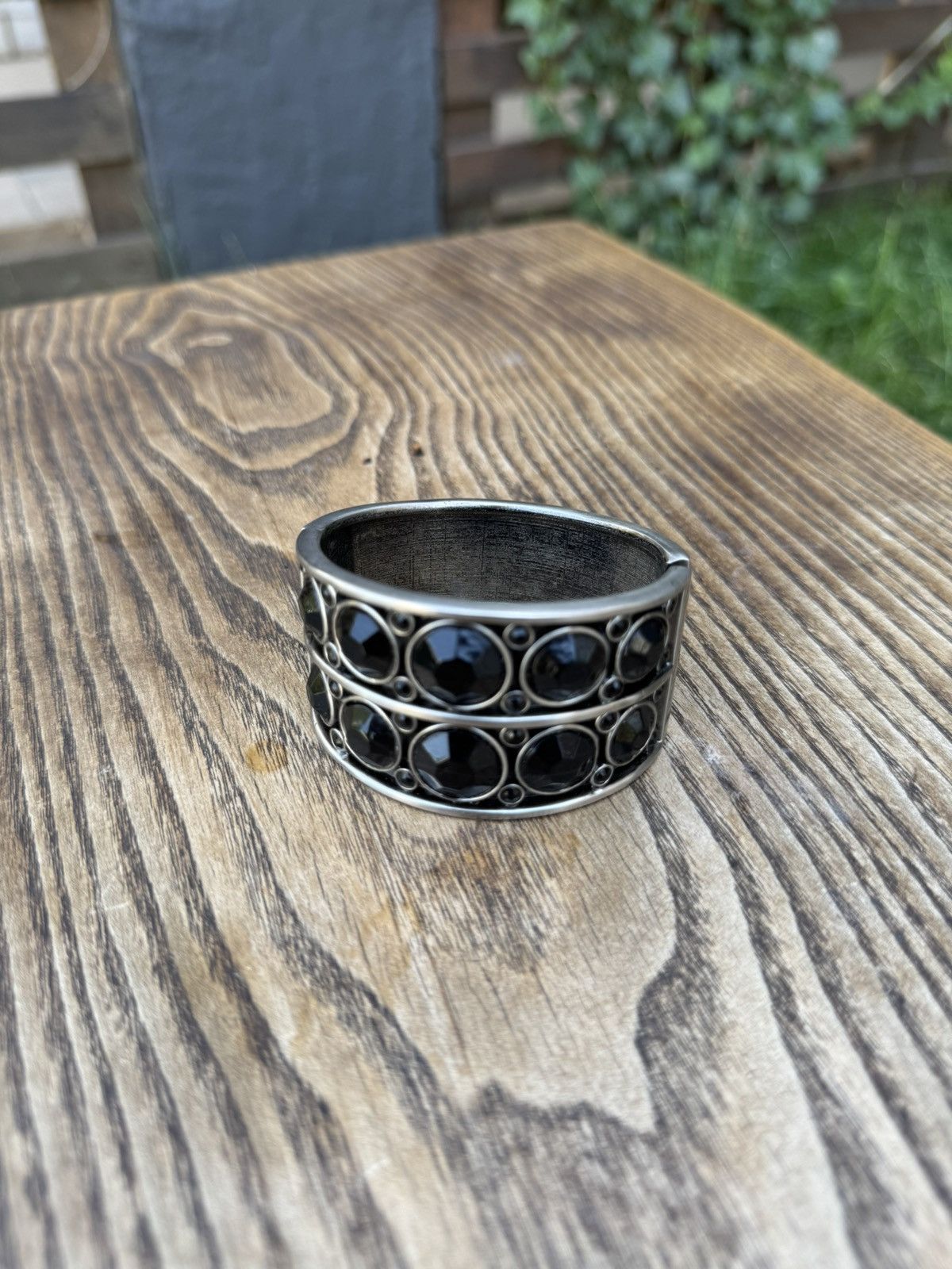 If Six Was Nine Vintage Avant Garde Metal Bracelet Black Diamond Size ONE SIZE - 1 Thumbnail
