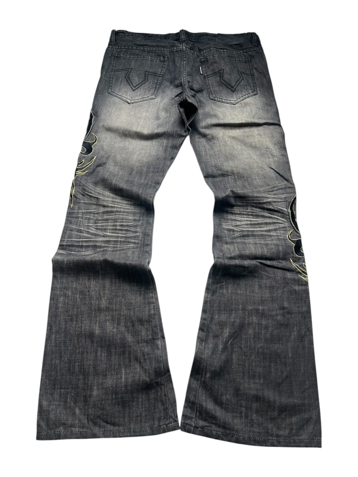 If Six Was Nine Tornado Mart Tribal Swarovski Crystals Flared Pants Size US 32 / EU 48 - 2 Thumbnail