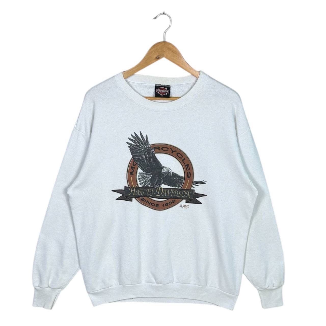 Harley Davidson Vintage 90s Harley Davidson 3D Emblem Sweatshirt Size US XL / EU 56 / 4 - 1 Thumbnail