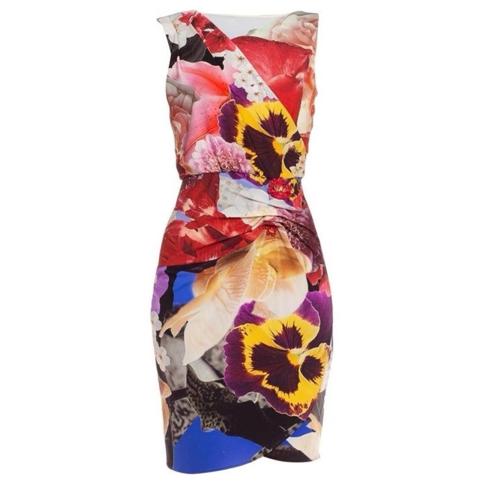 Roberto Cavalli Roberto Cavalli Araki Print Floral Multicolor Dress 2000’s​ Size XS / US 0-2 / IT 36-38 - 2 Thumbnail