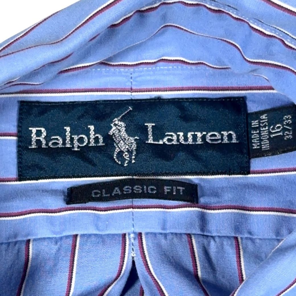 Ralph Lauren VINTAGE Ralph Lauren Shirt Adult LARGE Blue Striped Pony Logo Y2K Size US L / EU 52-54 / 3 - 5 Thumbnail